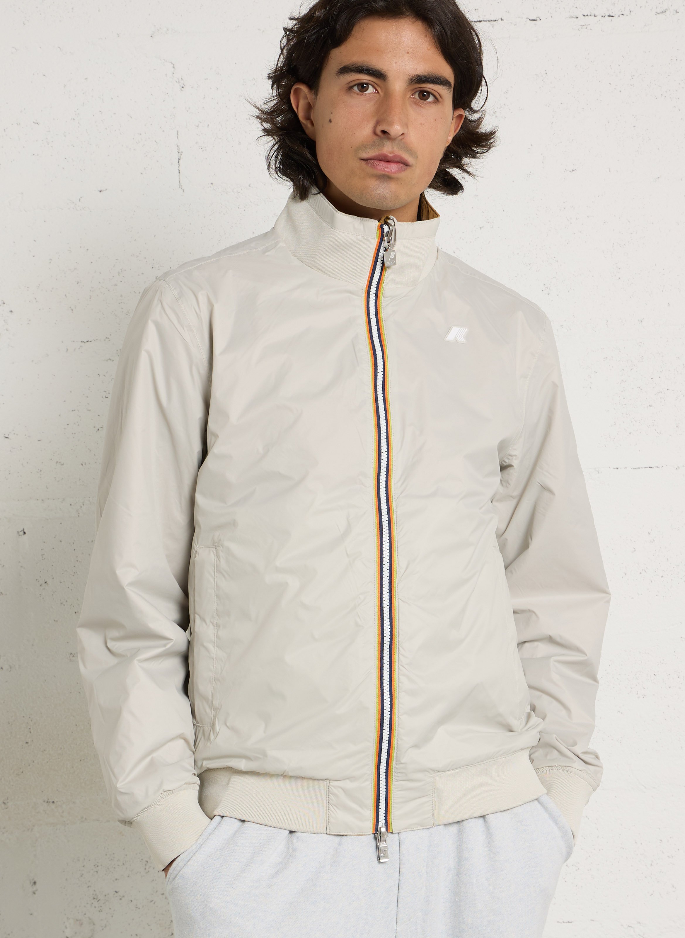 Veste col montant K-WAY Marron