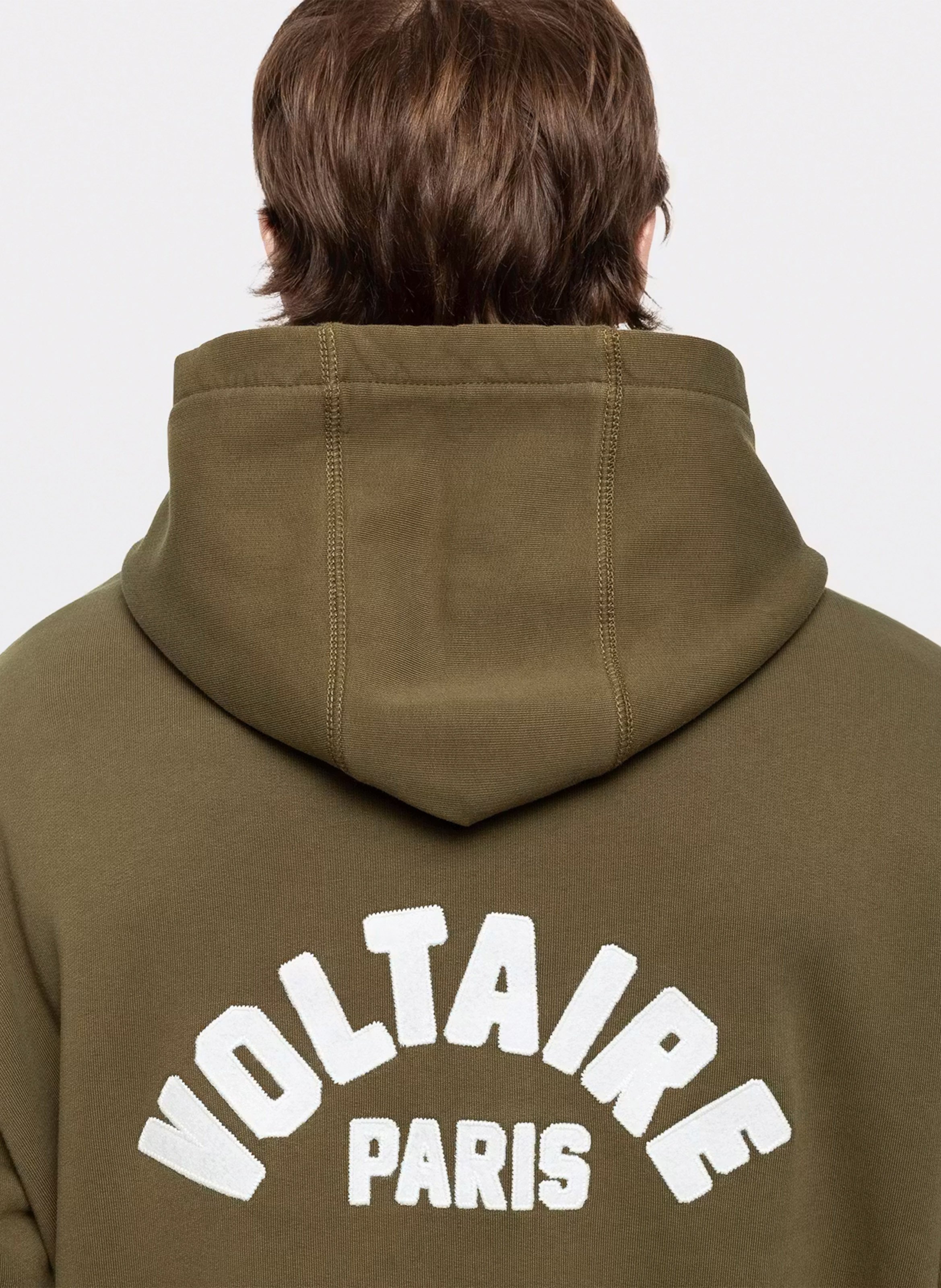 Sweat à capuche droit en coton recyclé ZADIG&VOLTAIRE Vert