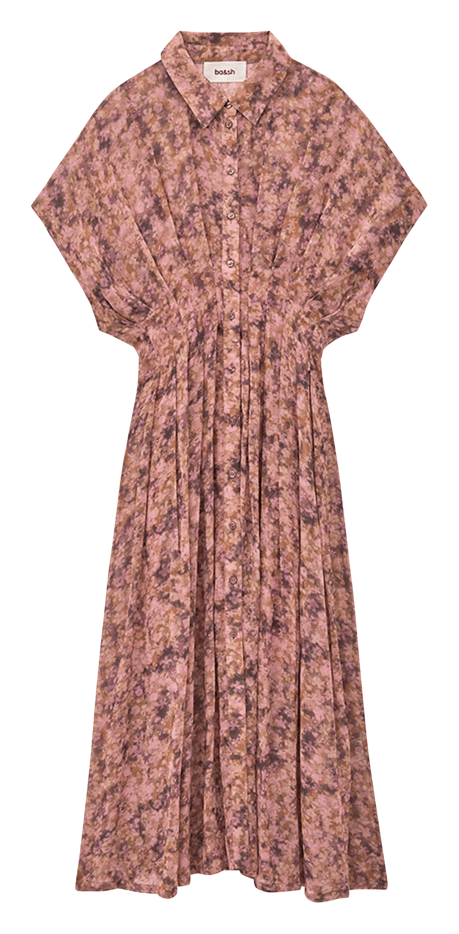 Langes, weit geschnittenes Kleid mit Print BA&SH Rosa