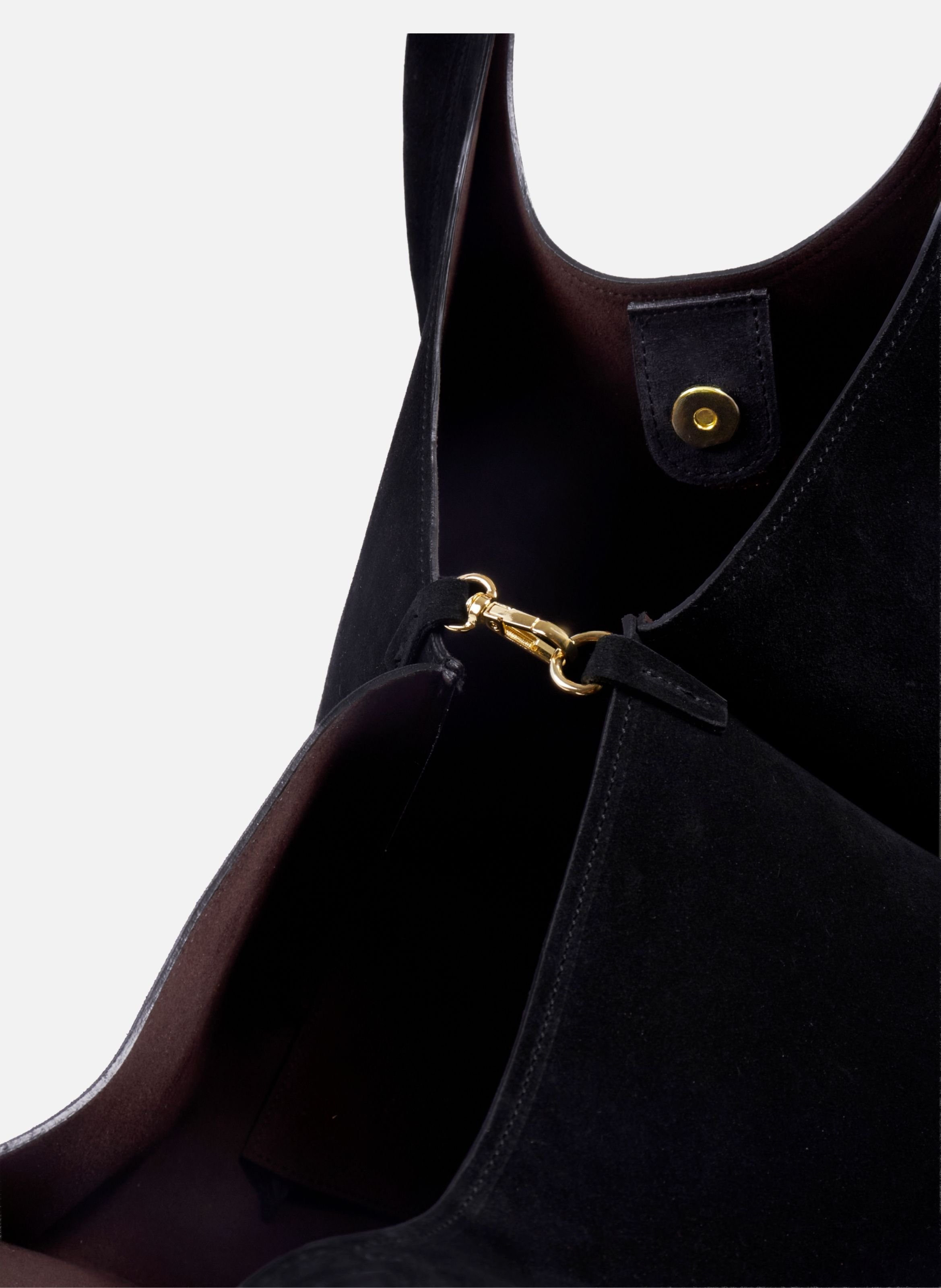 Sybil Tote Bag in Leather and Suede JULES & JENN Black