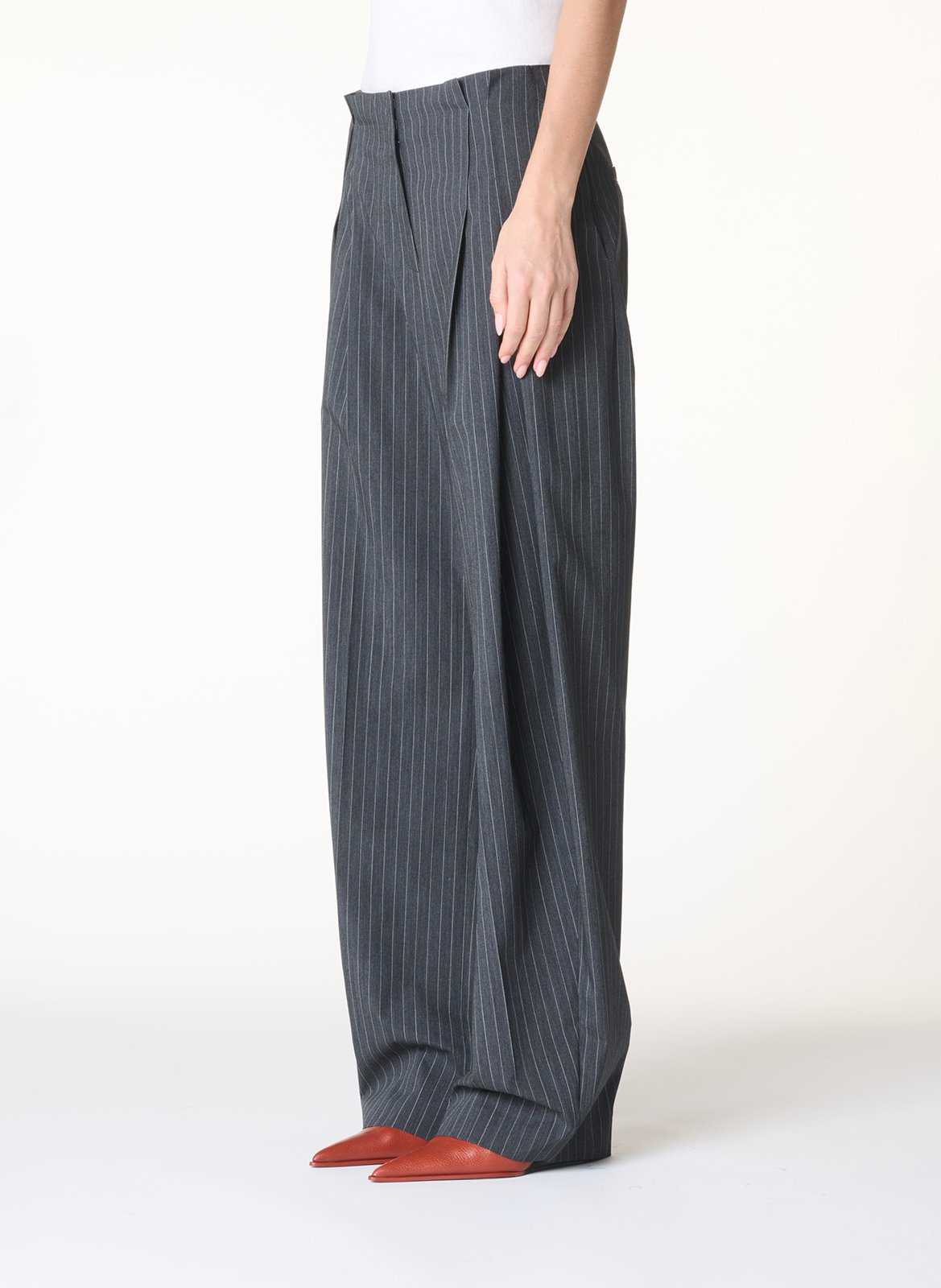 Straight striped wool blend pants | Grey IRO Women