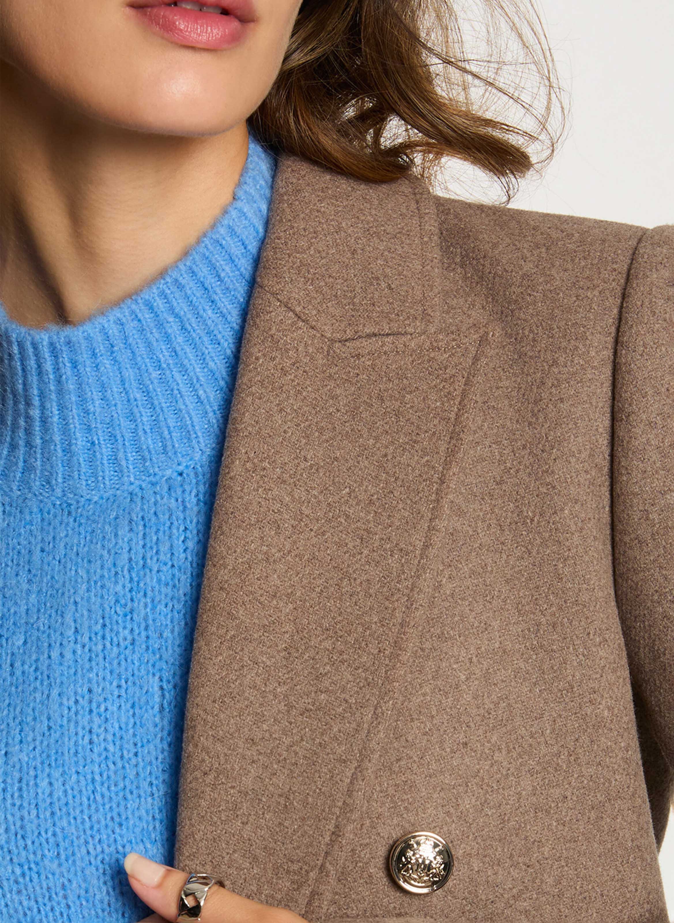 Fitted blazer coat | Brown MORGAN Women