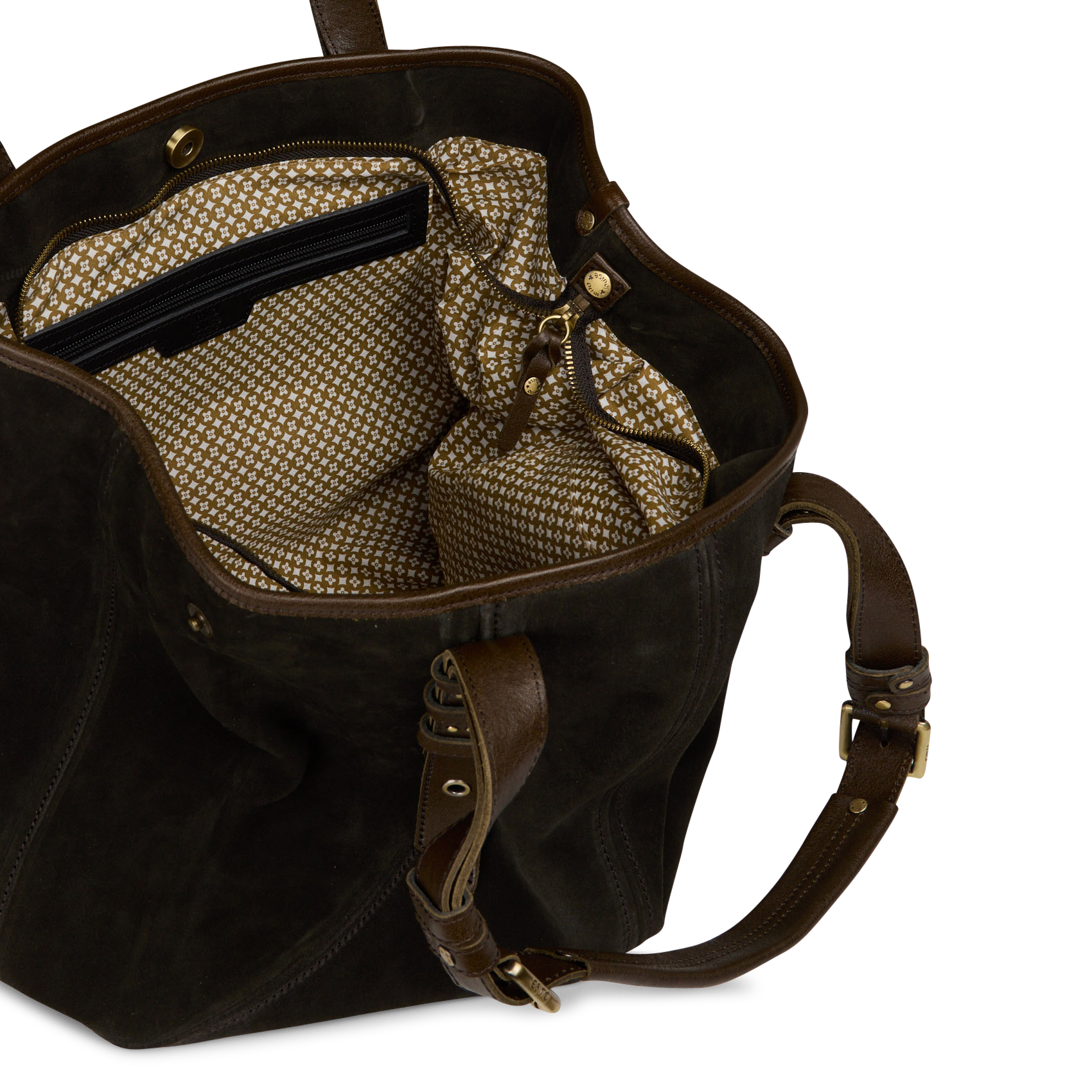 Schultertasche aus Leder MILA LOUISE Khaki