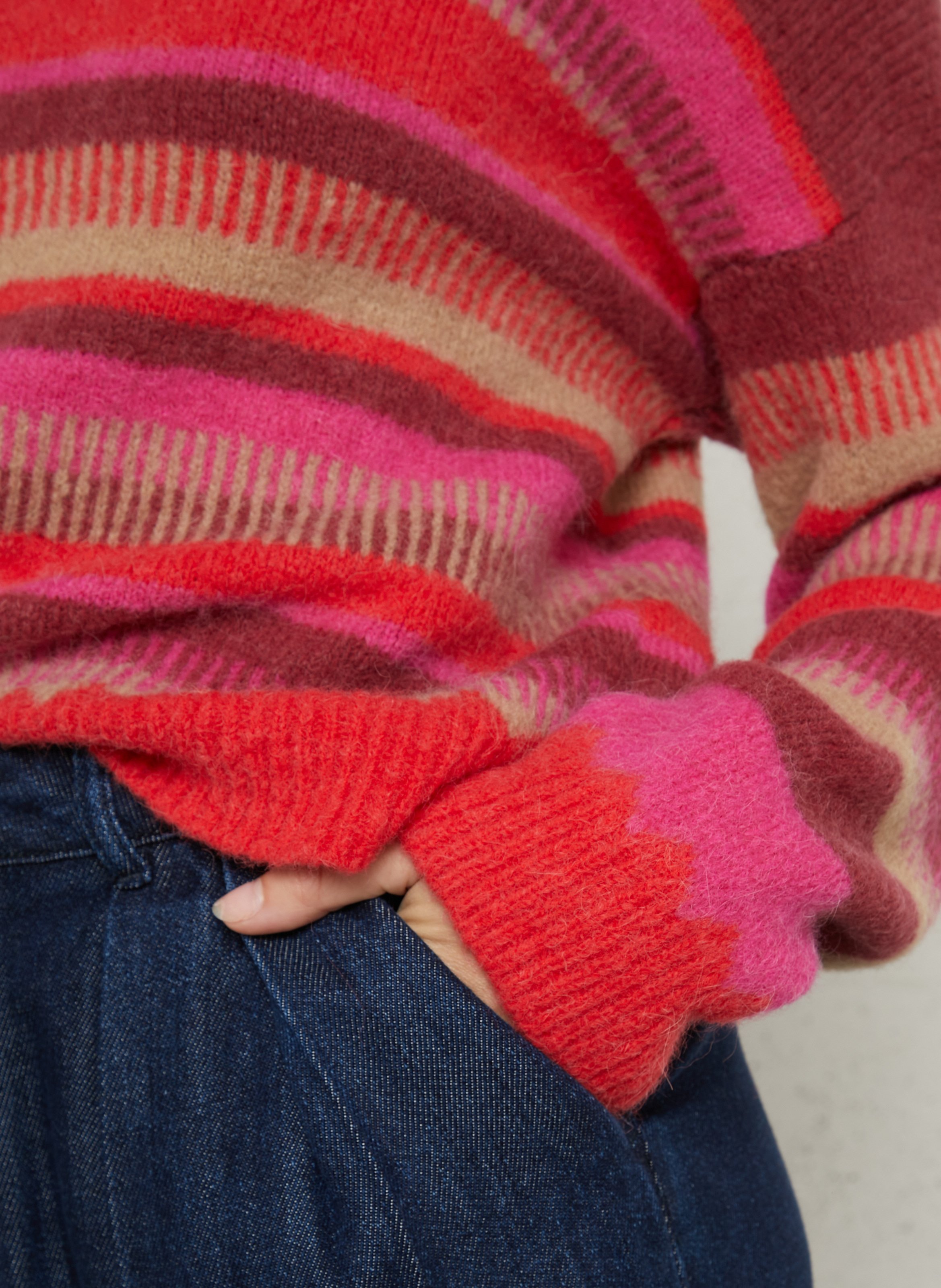 Loose-fit alpaca-blend round-neck sweater MAISON ANJE Plums