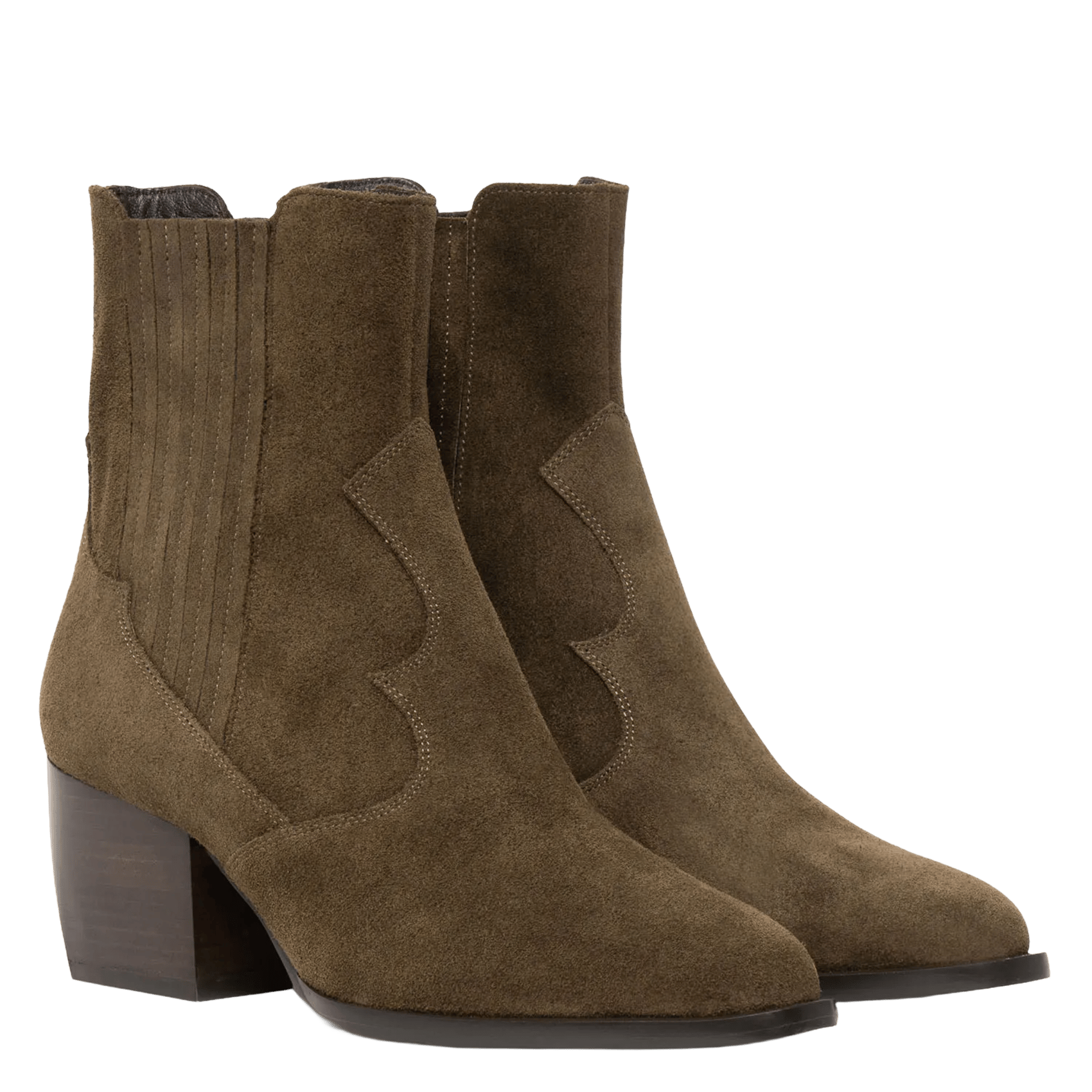 Leather mid-calf boots BOCAGE Green