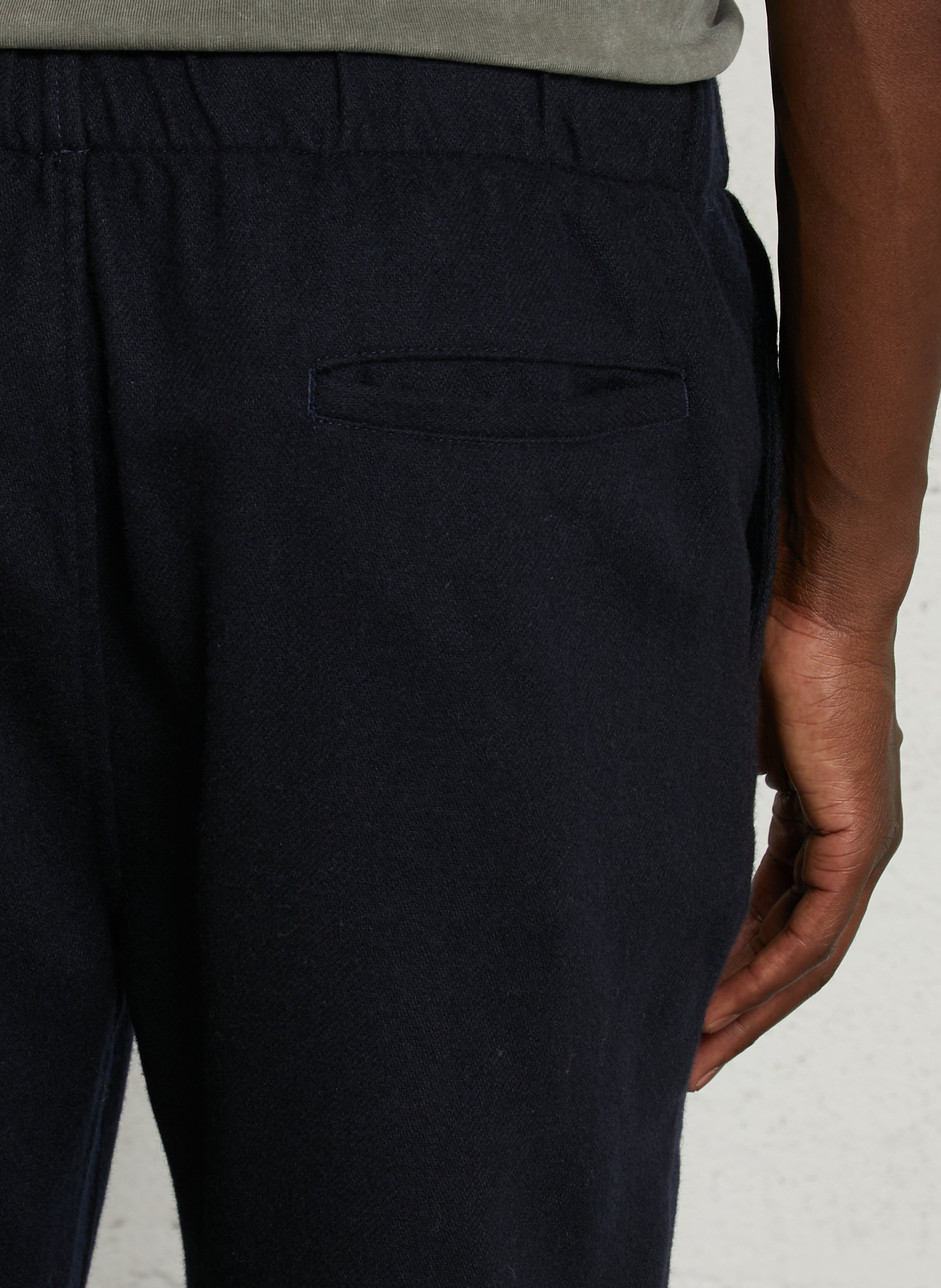 Pantalon droit en laine mélangée HARTFORD Bleu