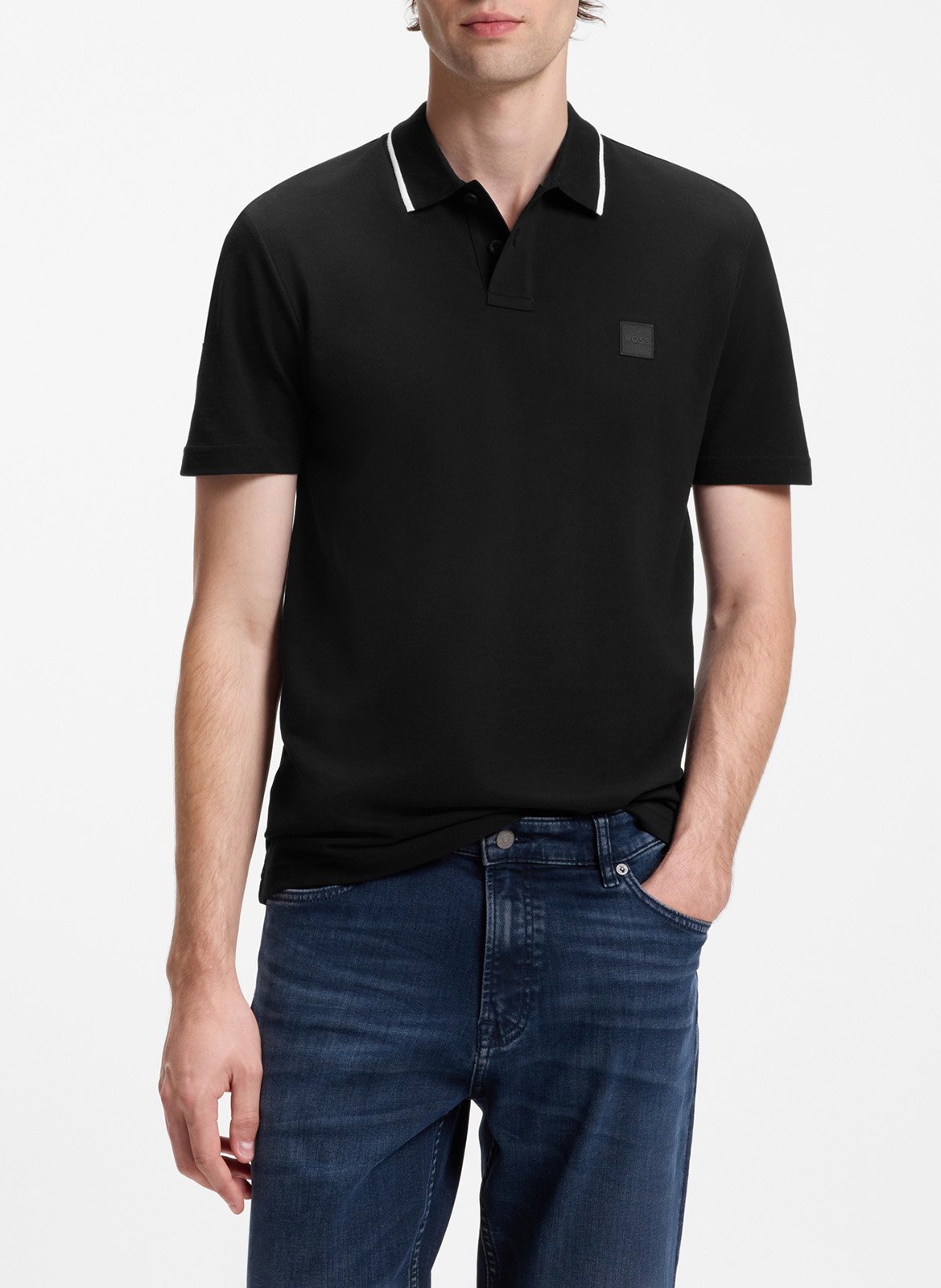 Straight cotton polo shirt BOSS
