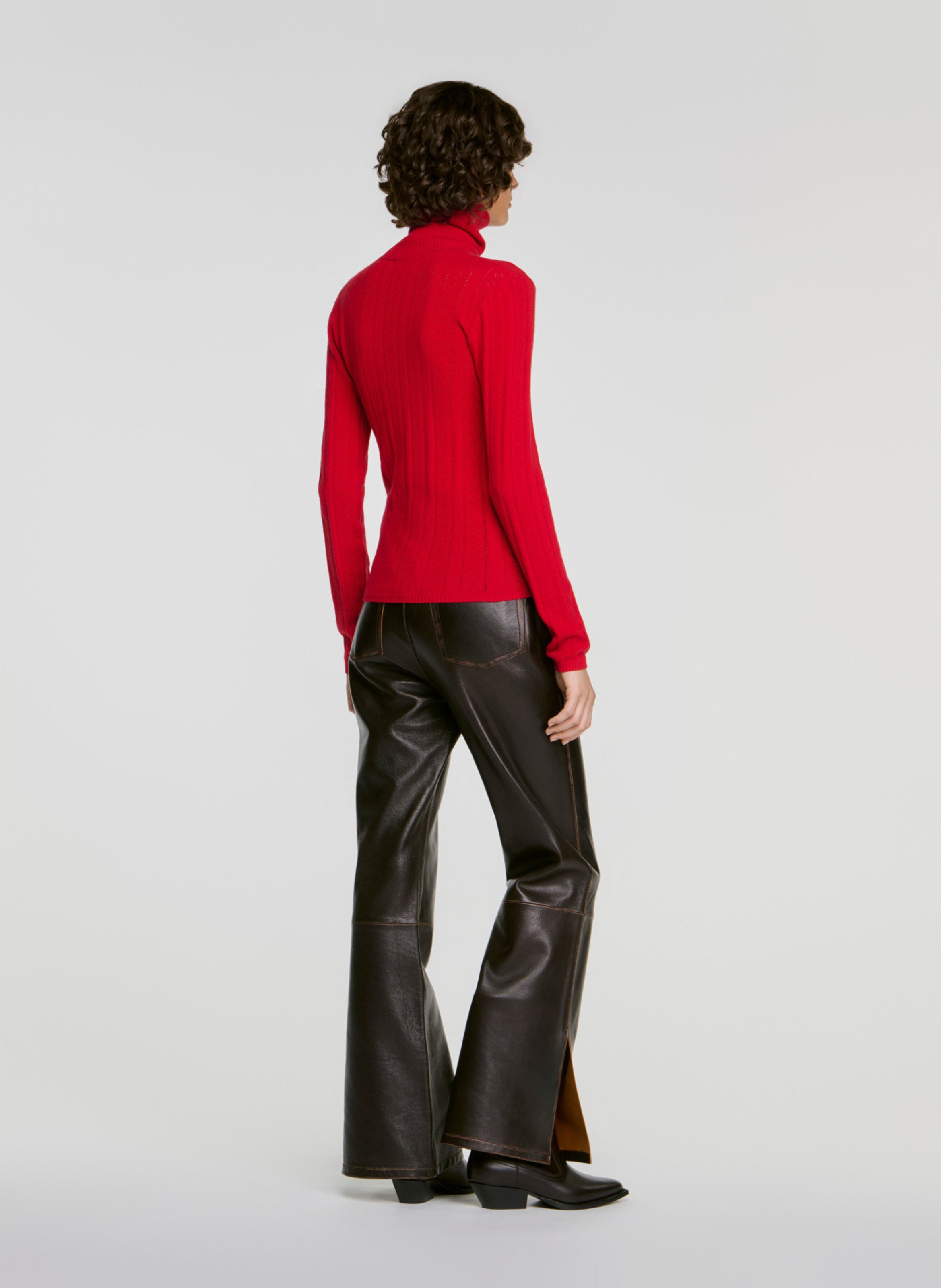 Gerade geschnittener Rollkragenpullover SANDRO Rot