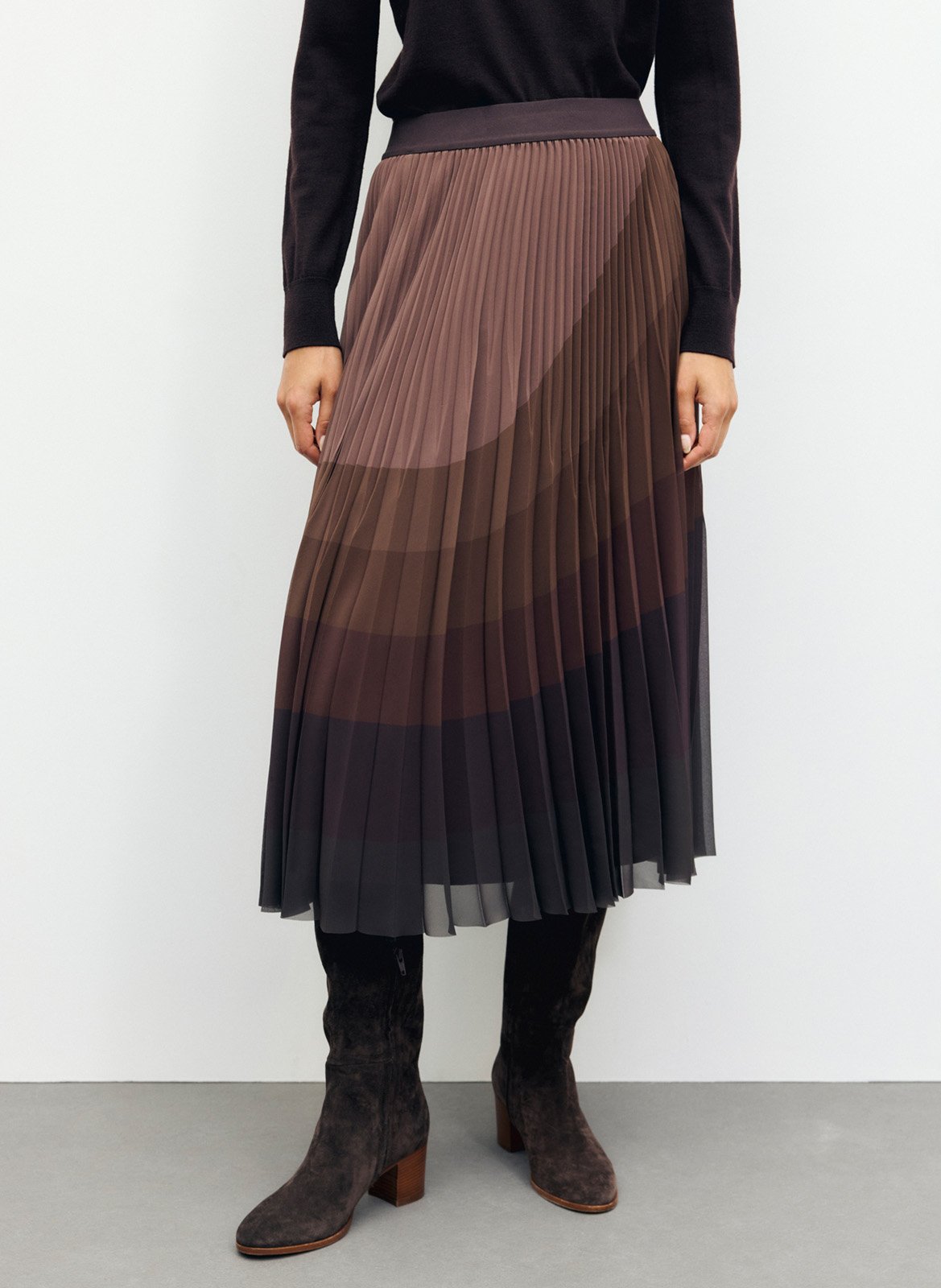 Pleated Sun Midi Skirt GERARD DAREL Brown
