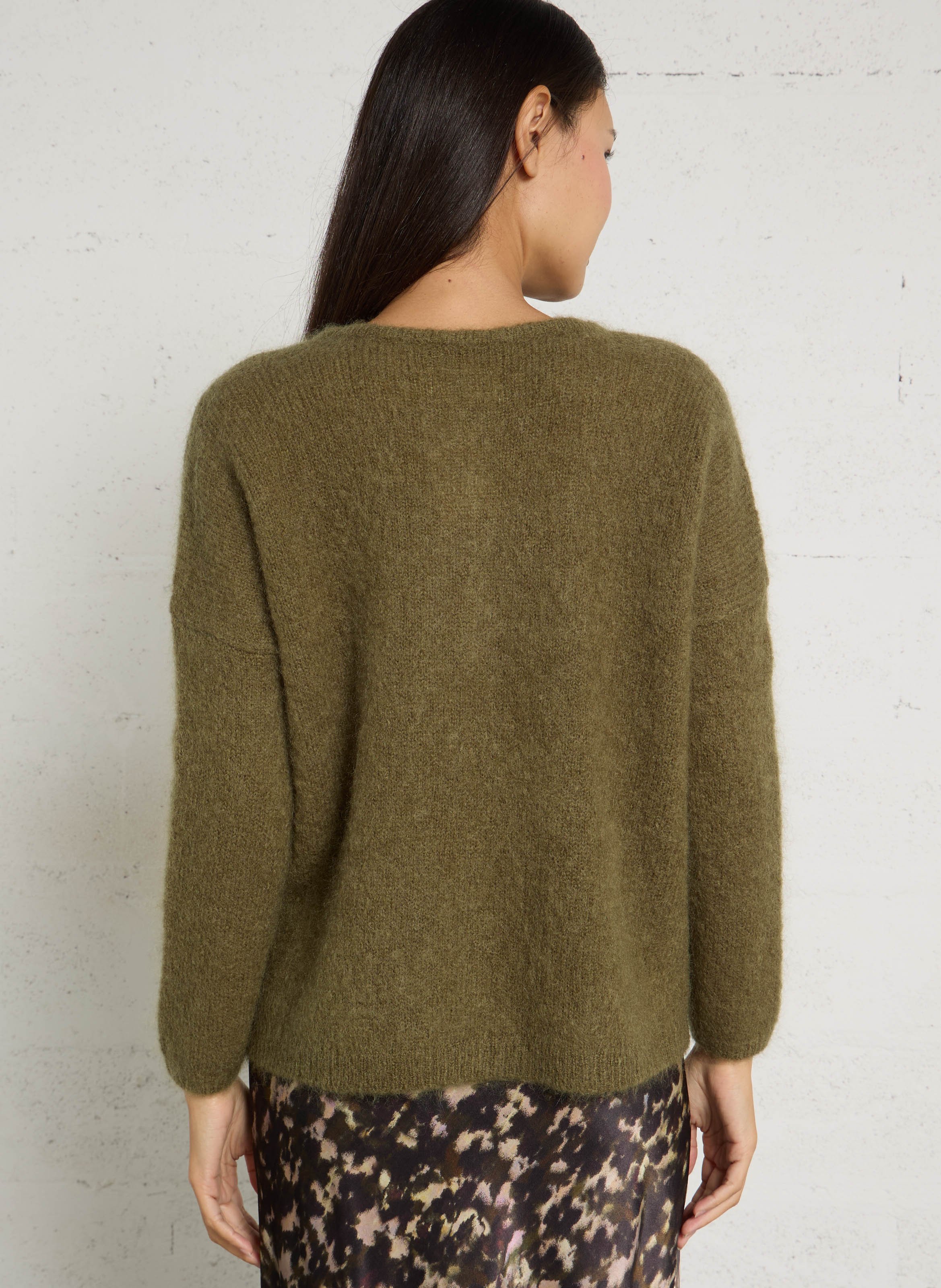 Loose-fit mohair-mix cardigan  DES PETITS HAUTS Green
