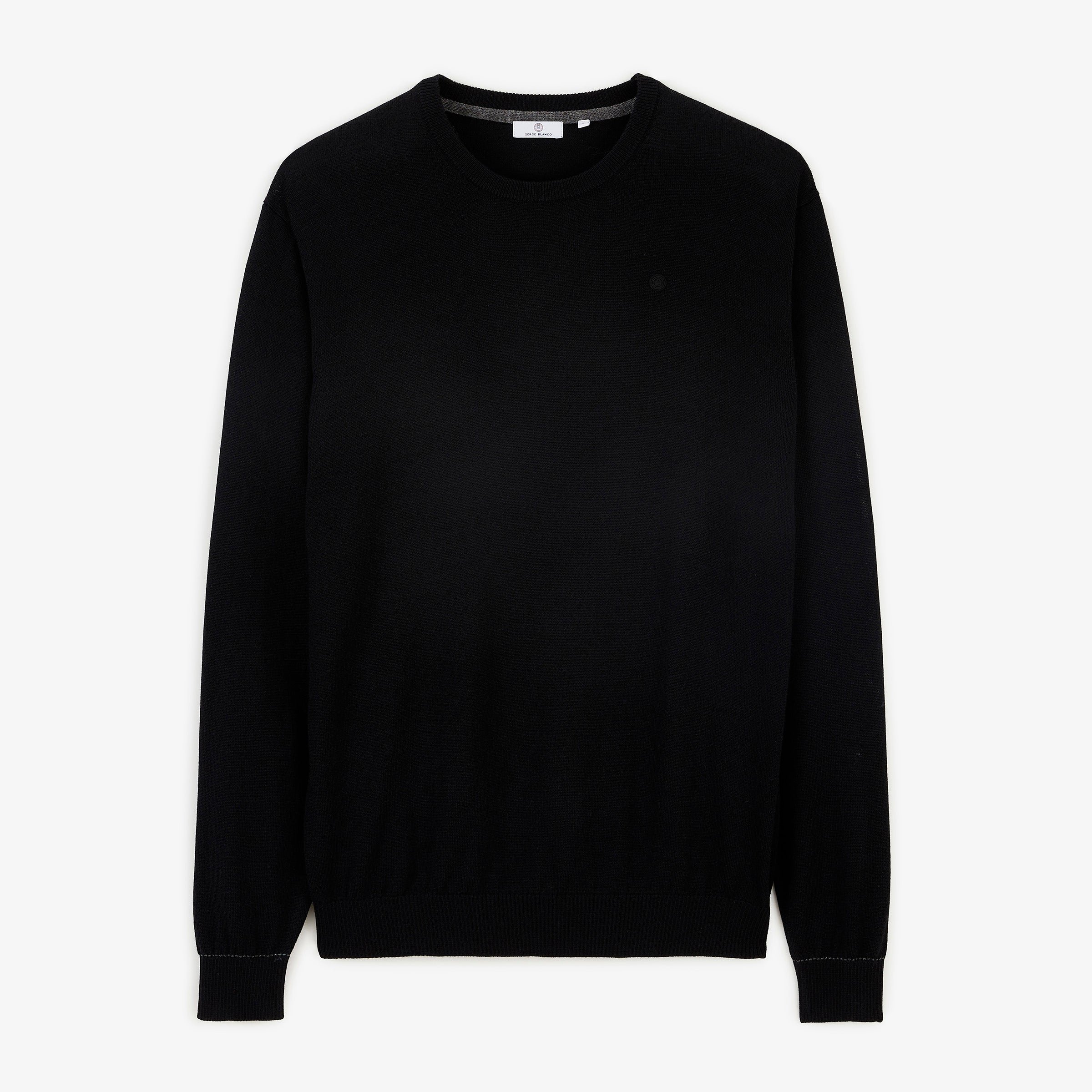 Black essential crew-neck MAO pullover SERGE BLANCO Black