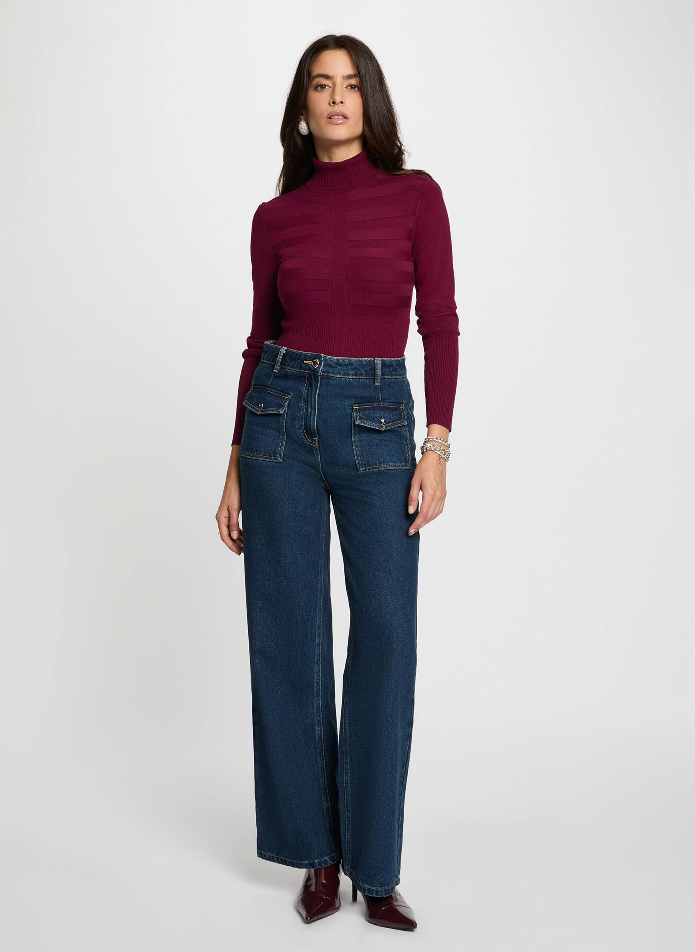 Rollkragenpullover MORGAN Violett