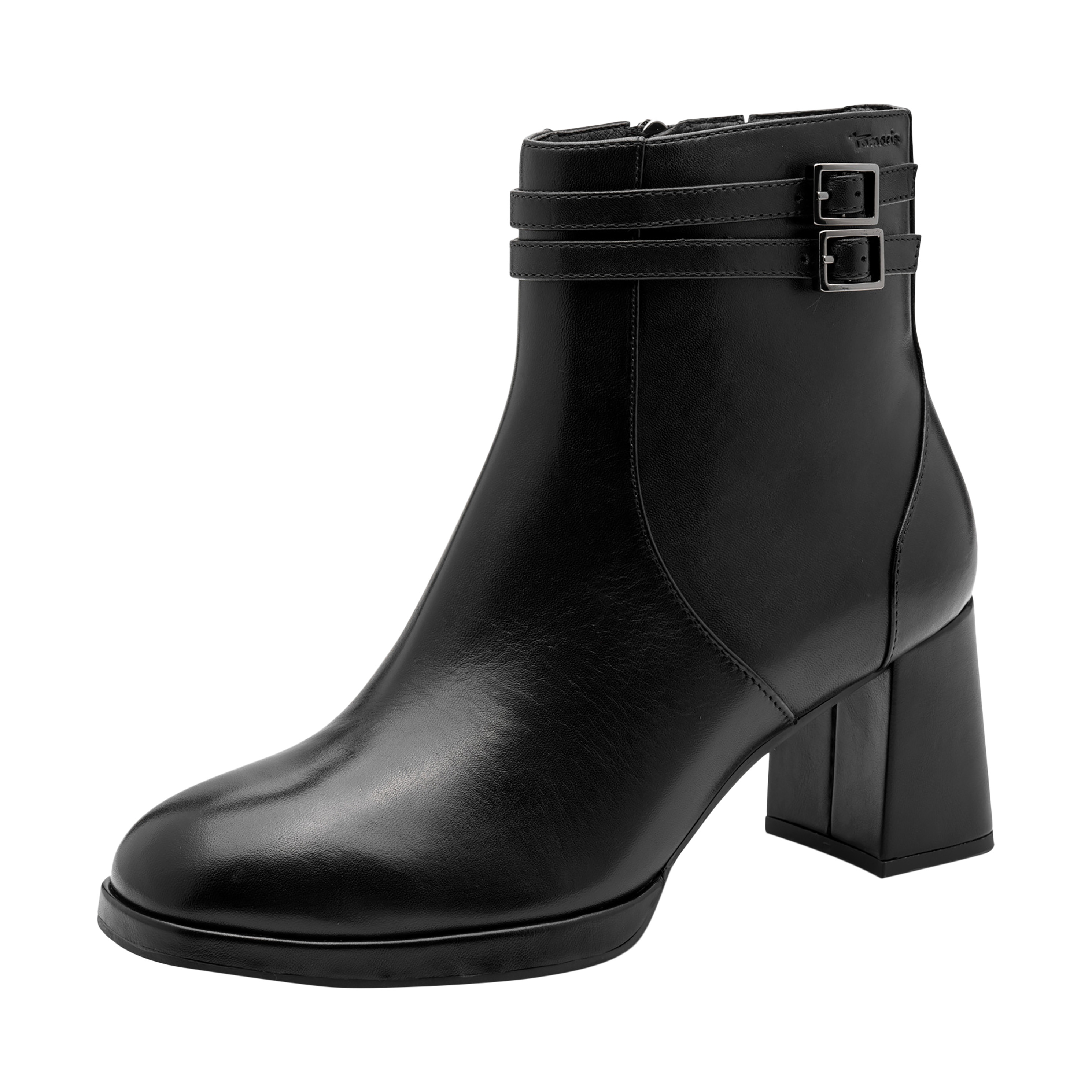 Leather heeled ankle boots TAMARIS Black