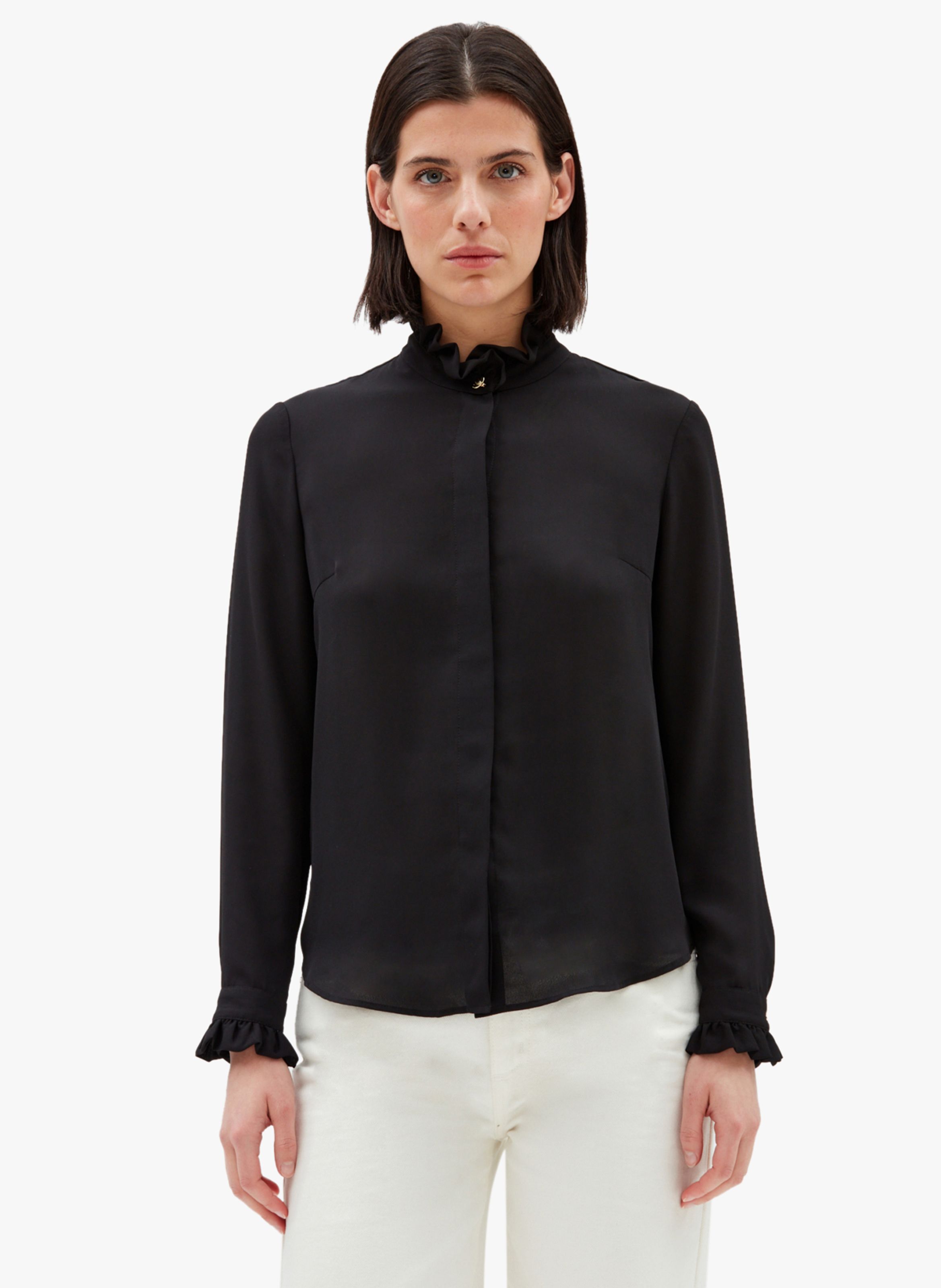 Shirt With Victorian Collar Noir Claudie Pierlot Women Place