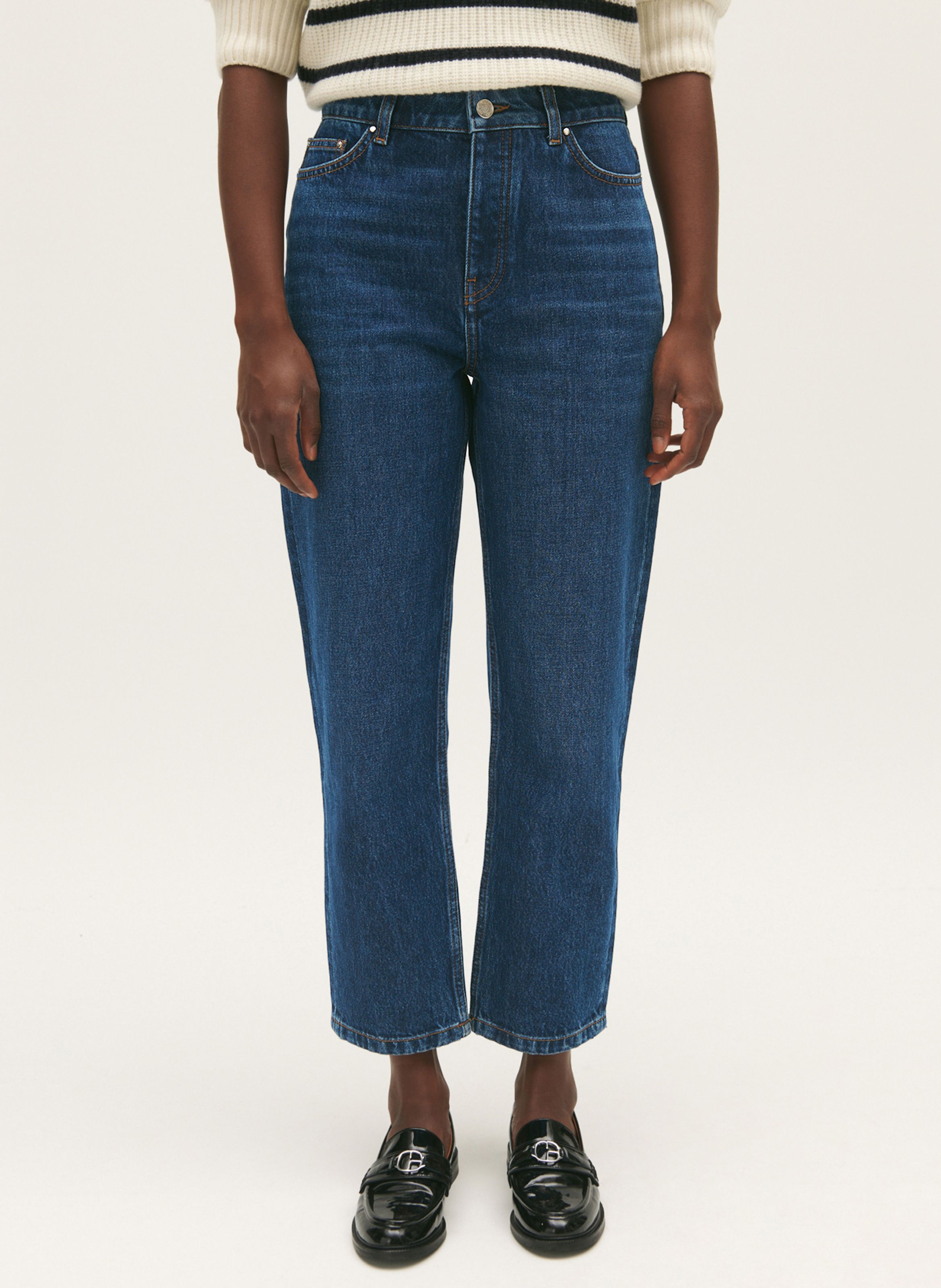 Blue Straight leg cotton jeans