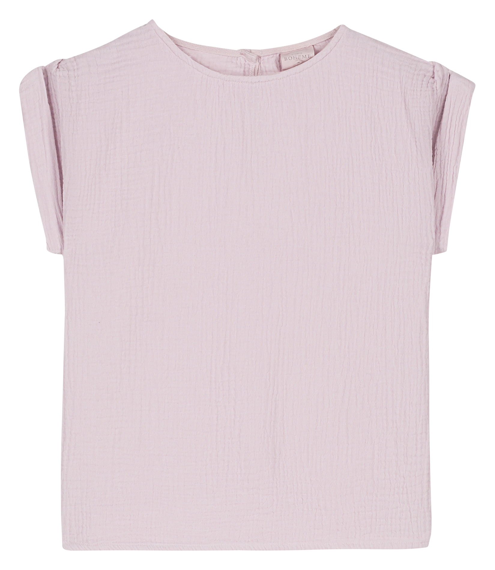 Loose-fit organic cotton round-neck blouse STUDIO BOHEME Purple