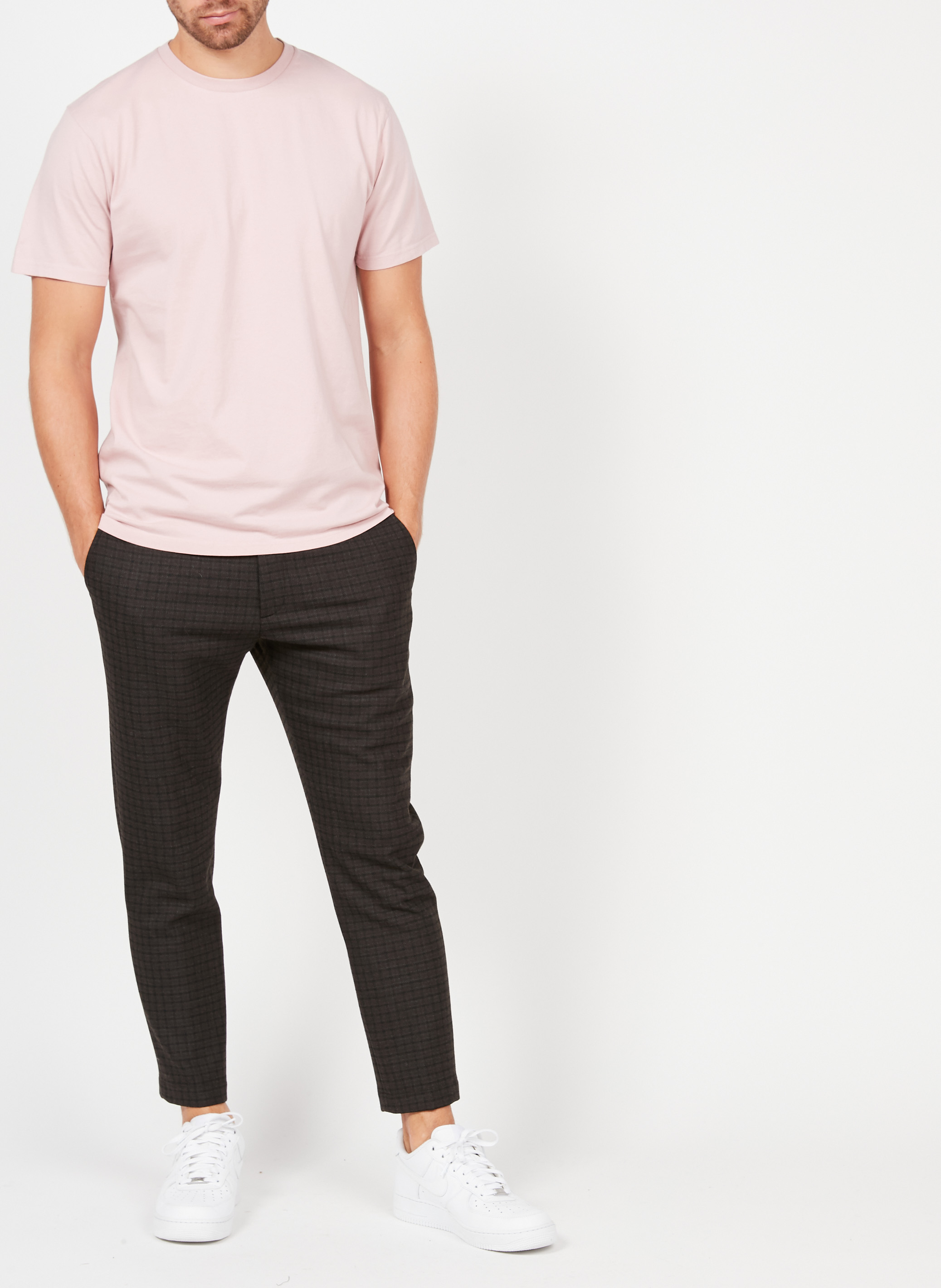 T-shirt col rond en coton biologique Rose