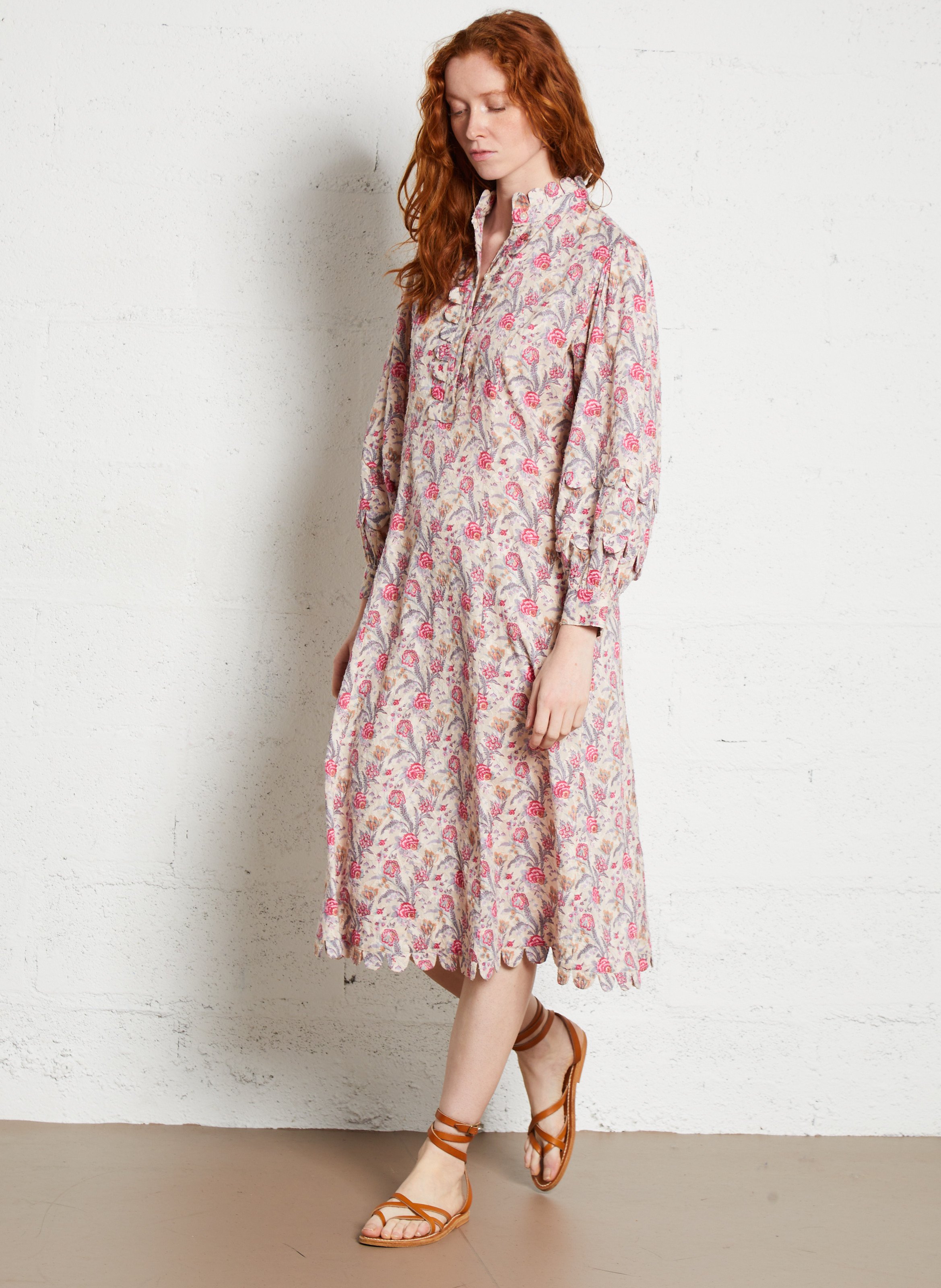 Robe midi fleurie manches longues ANTIK BATIK Multicolore