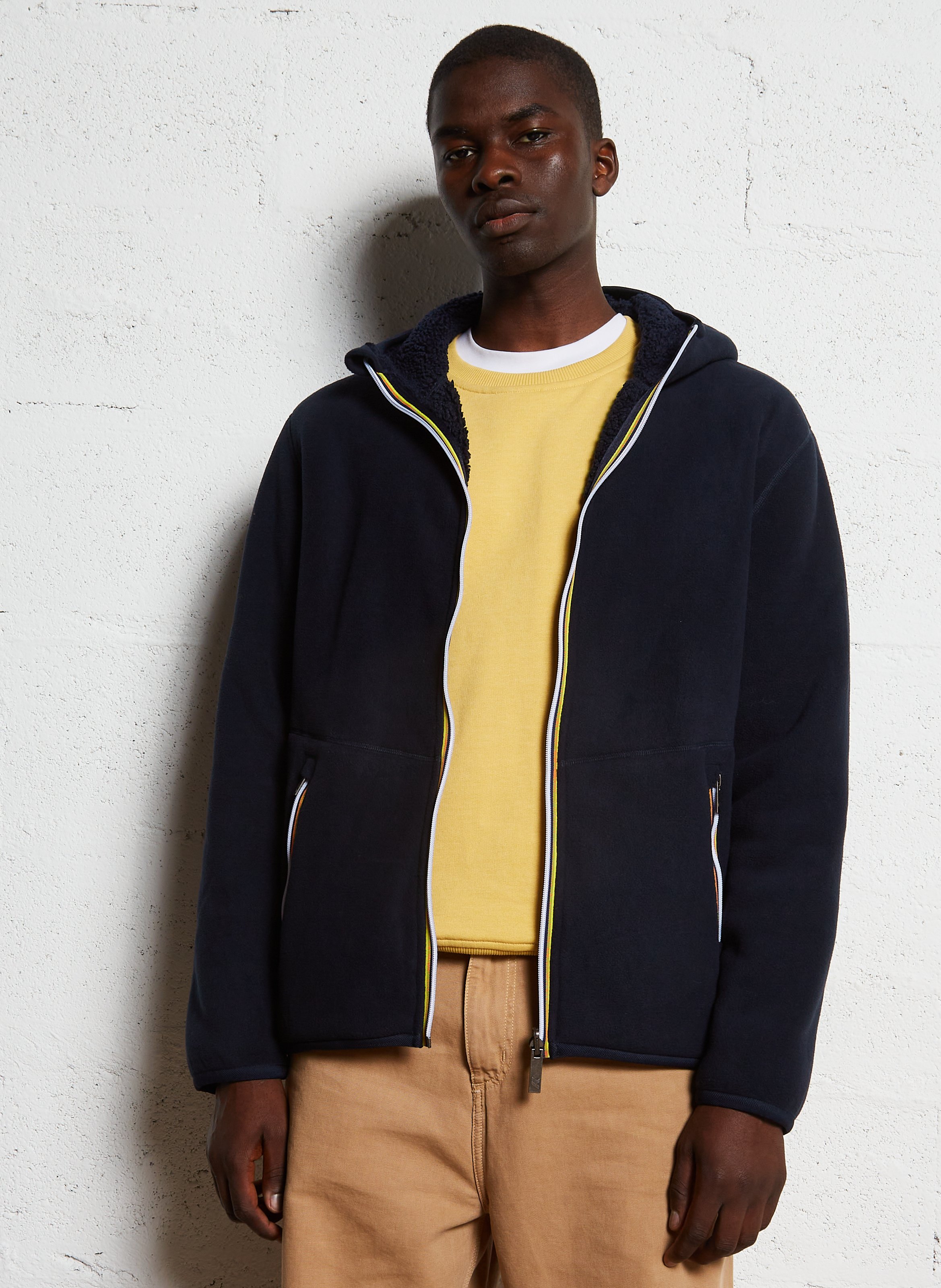 Polaire à capuche Bleu