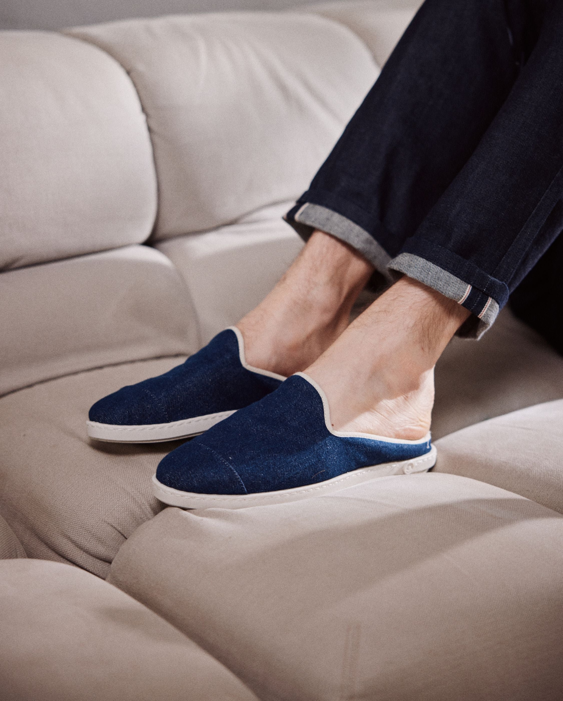 Mule homme denim, brut ANGARDE Bleu
