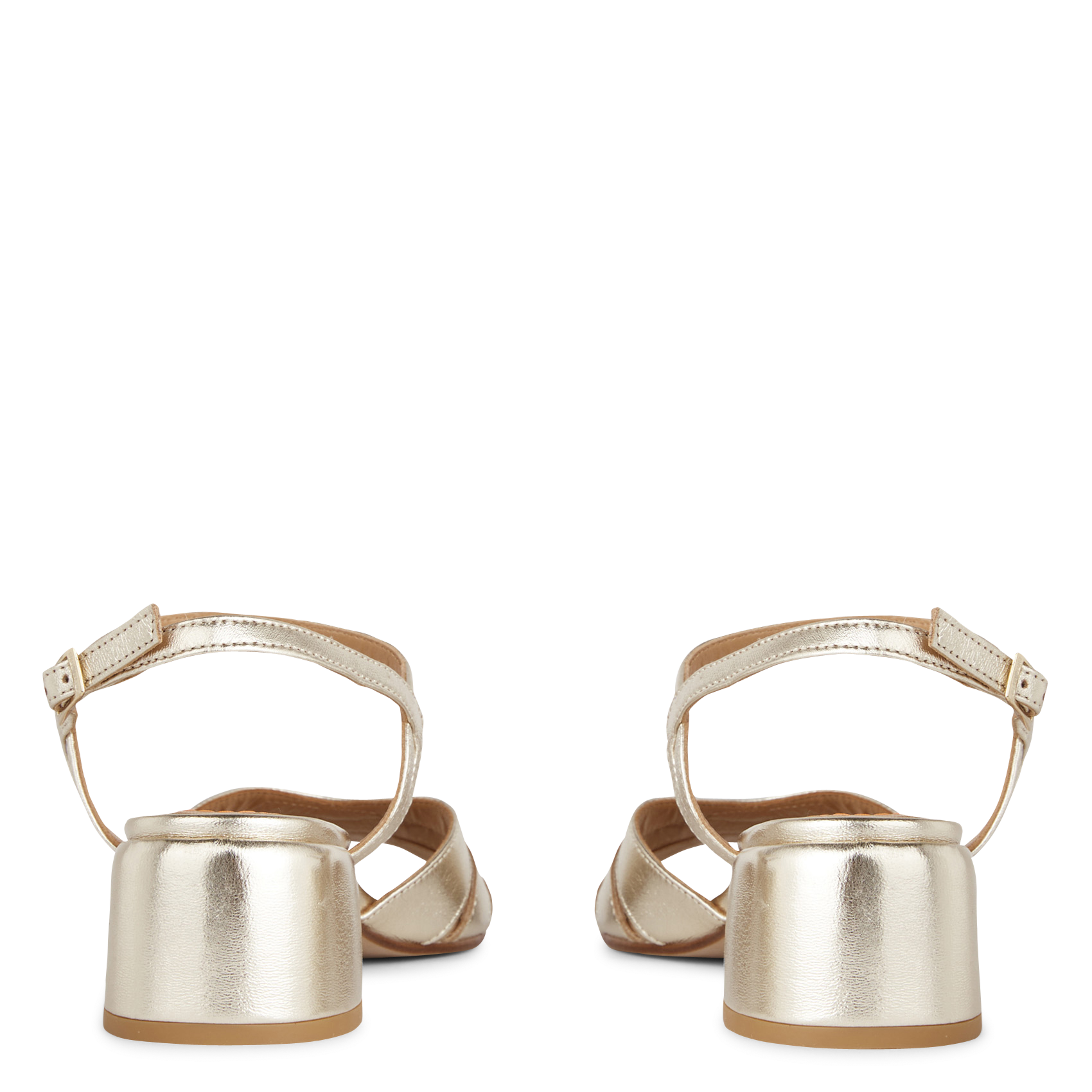 Sandales ouvertes à talon en cuir JB MARTIN Doré