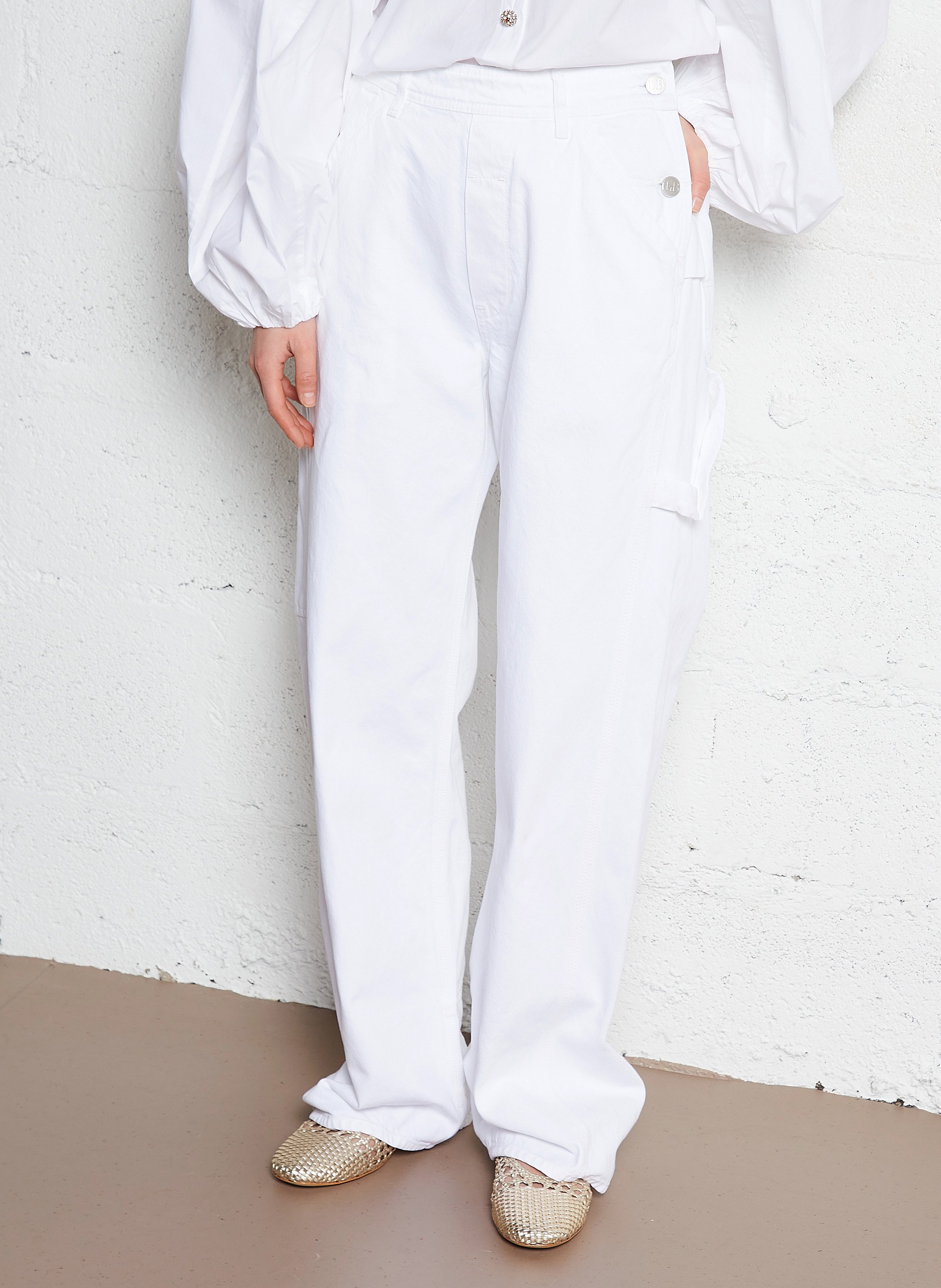 Grote katoenen jeans LAURENCE BRAS Wit