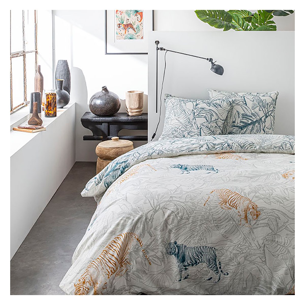 Printed cotton bedding set TODAY LINGE DE MAISON White