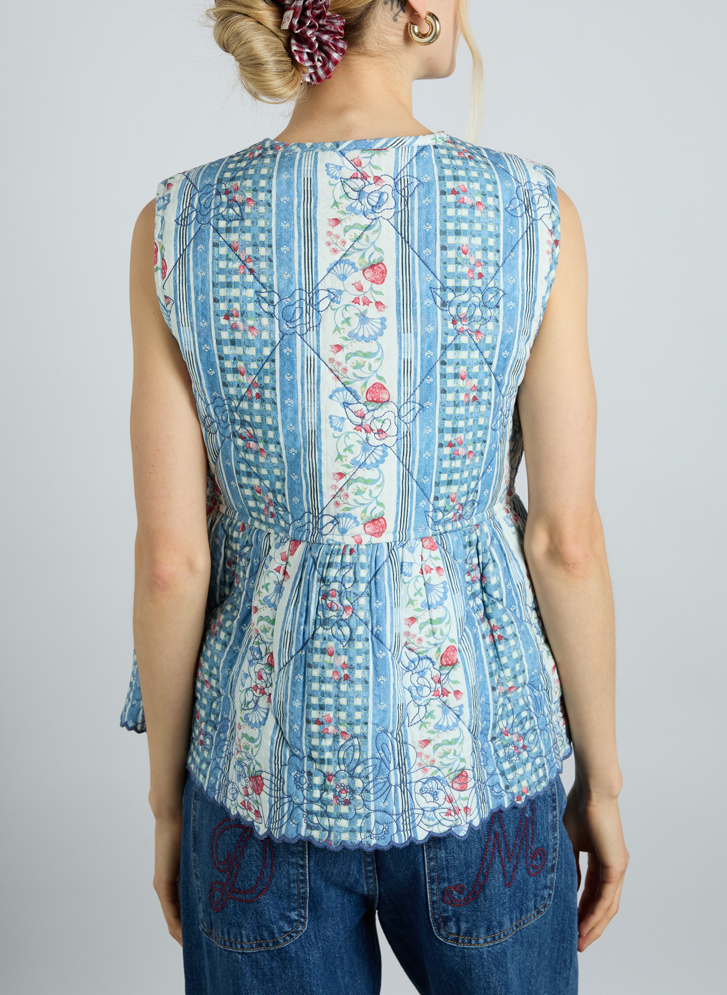 Gilet imprimé sans manches à nœuds DAMSON MADDER Bleu