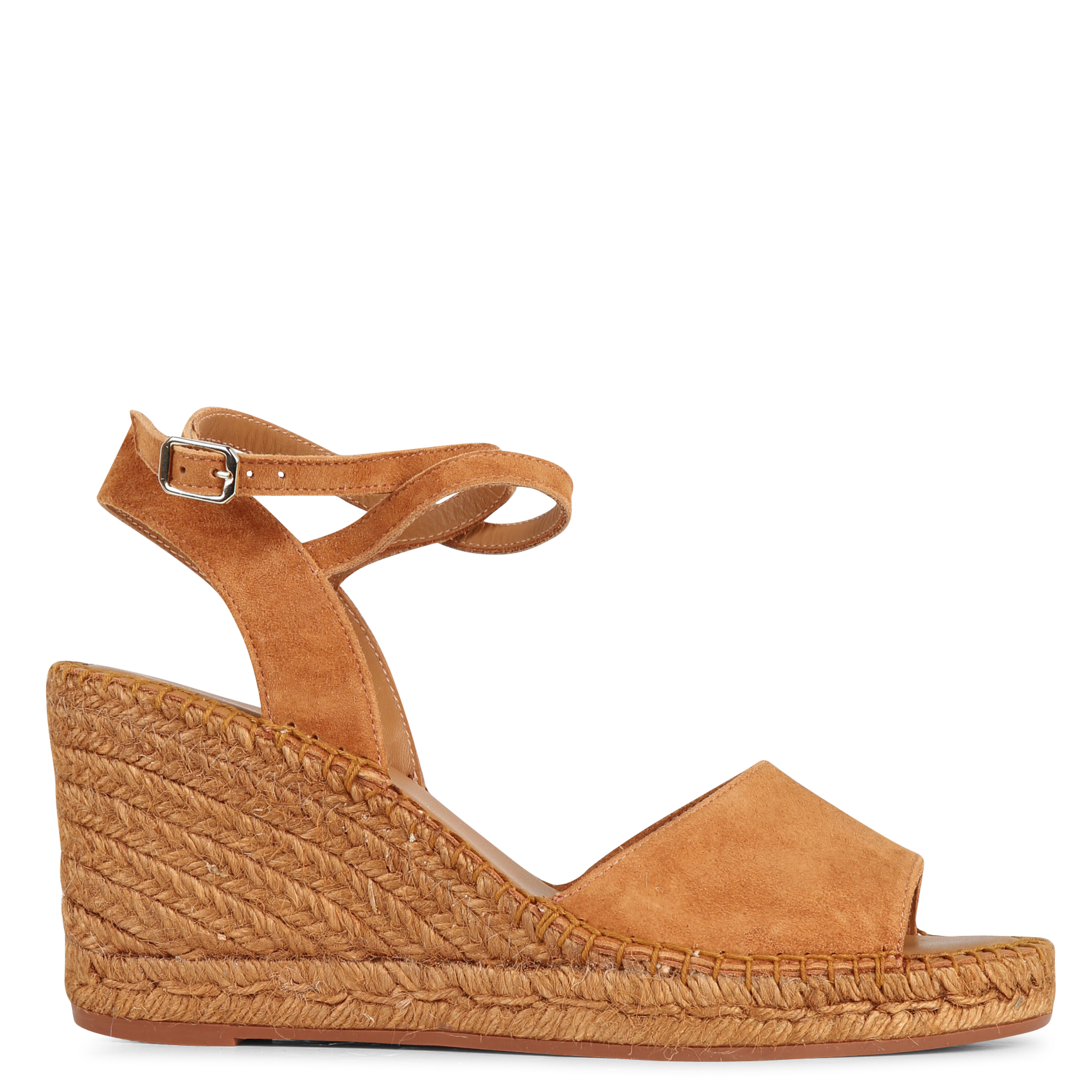 Veloursleder-Sandalen mit Keilabsatz MELLOW YELLOW Braun