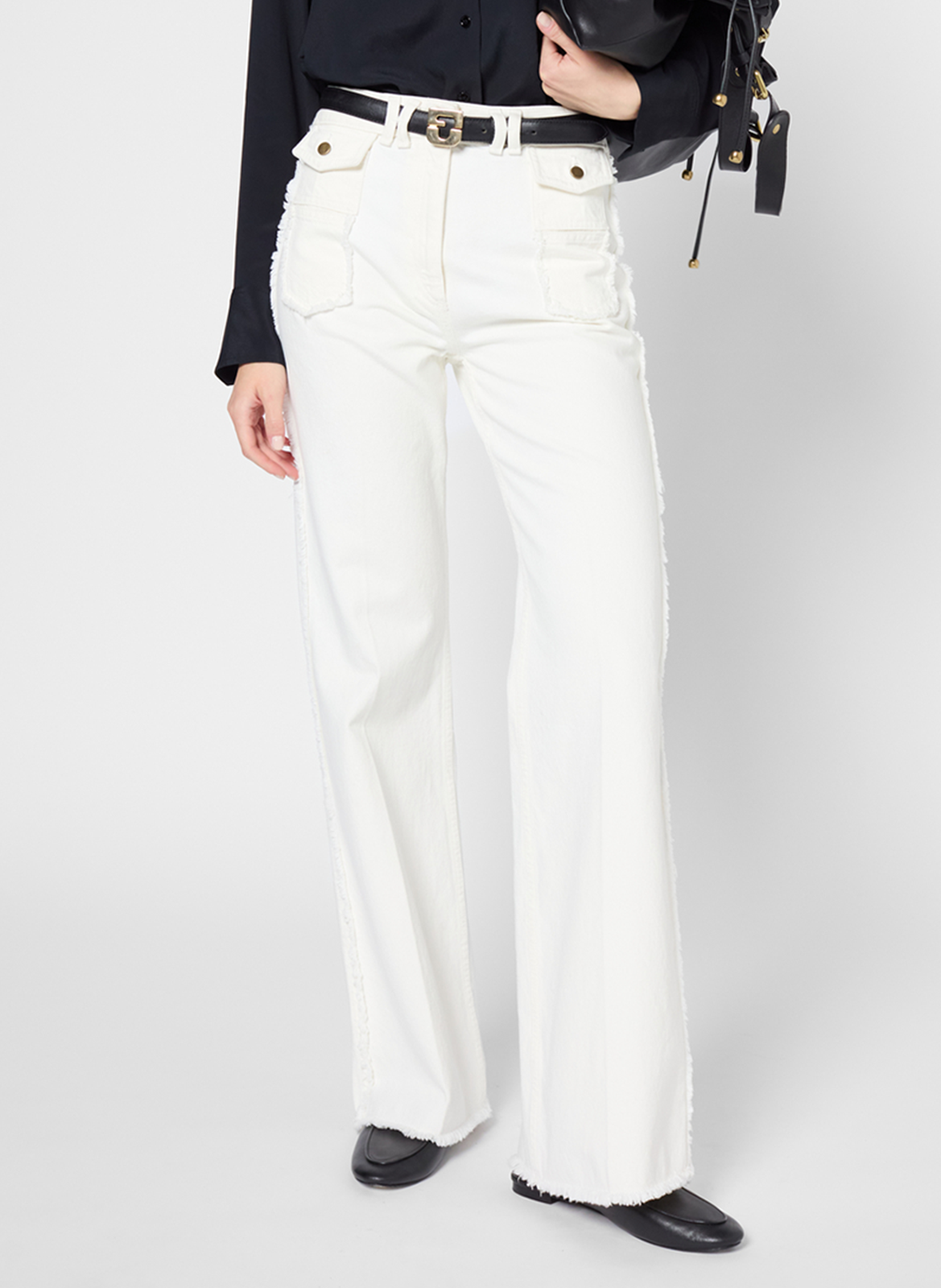 High-rise cotton bootcut jeans GERARD DAREL Beige