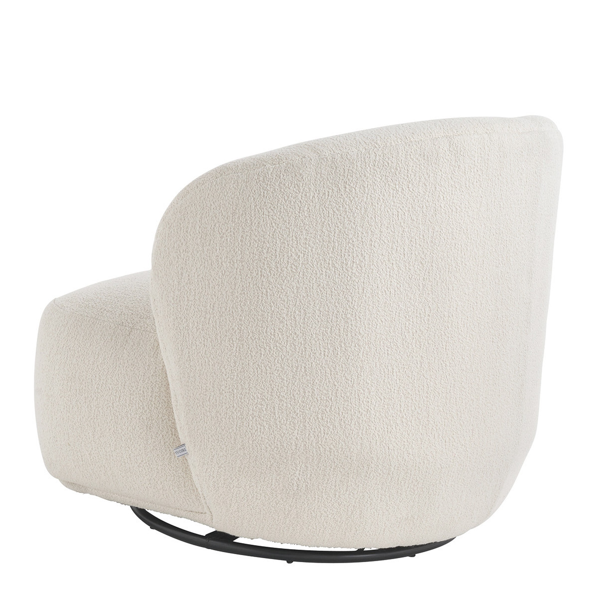 Swivel armchair in bouclé Lisette - cream BLANC D'IVOIRE Beige