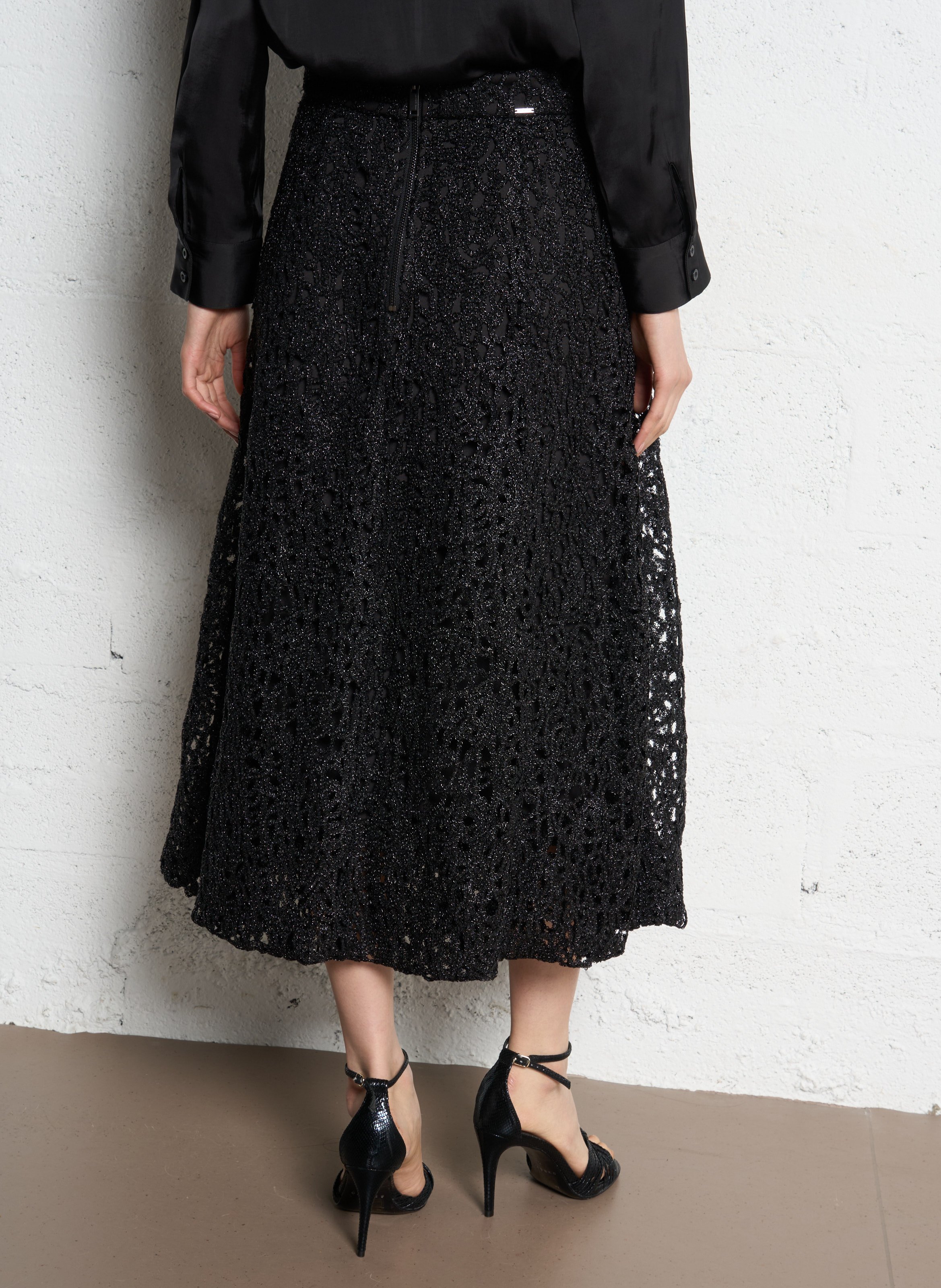Textured Midi Skirt IKKS Black