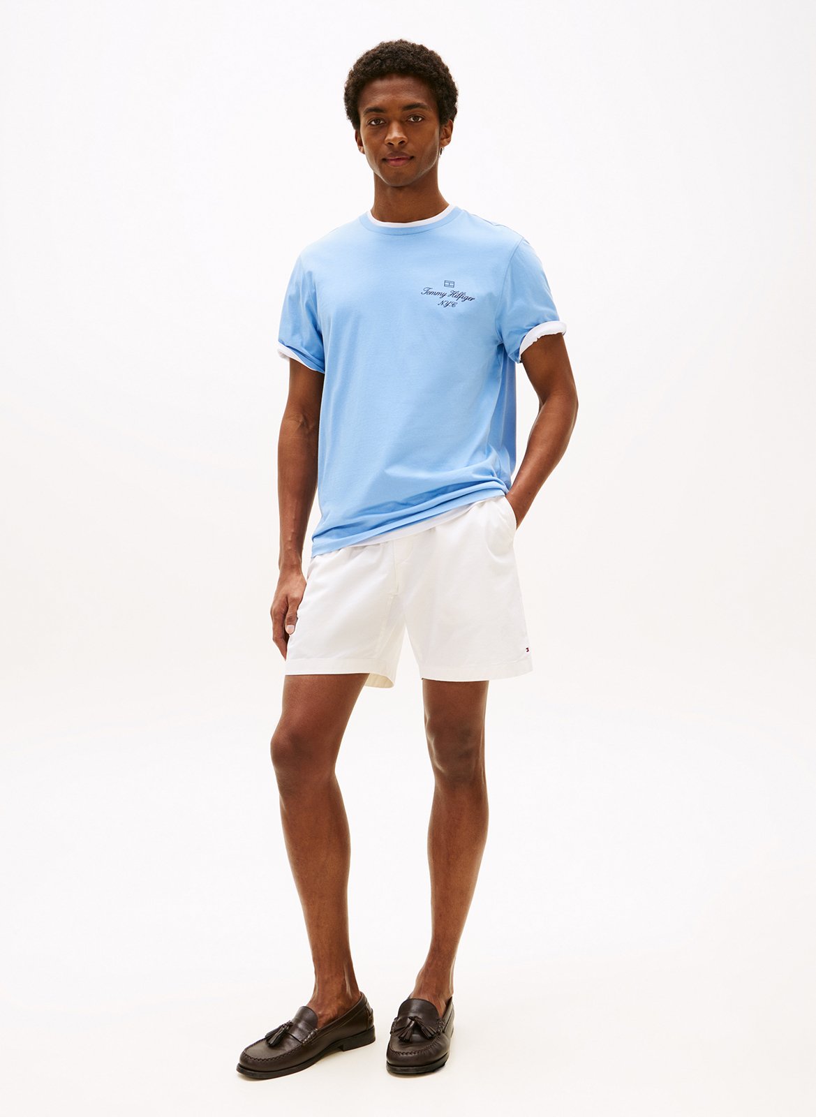 Straight cotton T-shirt TOMMY HILFIGER Blue