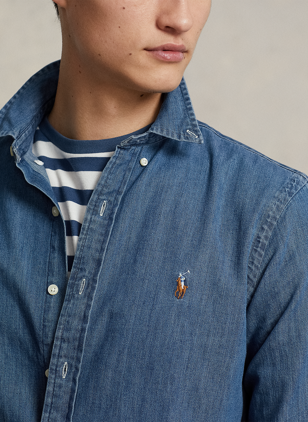 Colonel - Einfarbiges Hemd POLO RALPH LAUREN Blau