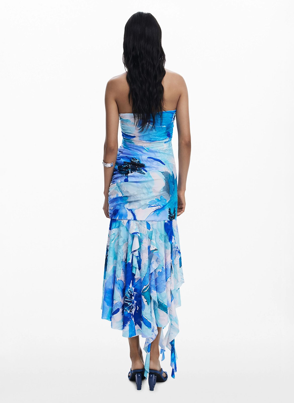 Robe midi imprimée DESIGUAL Bleu
