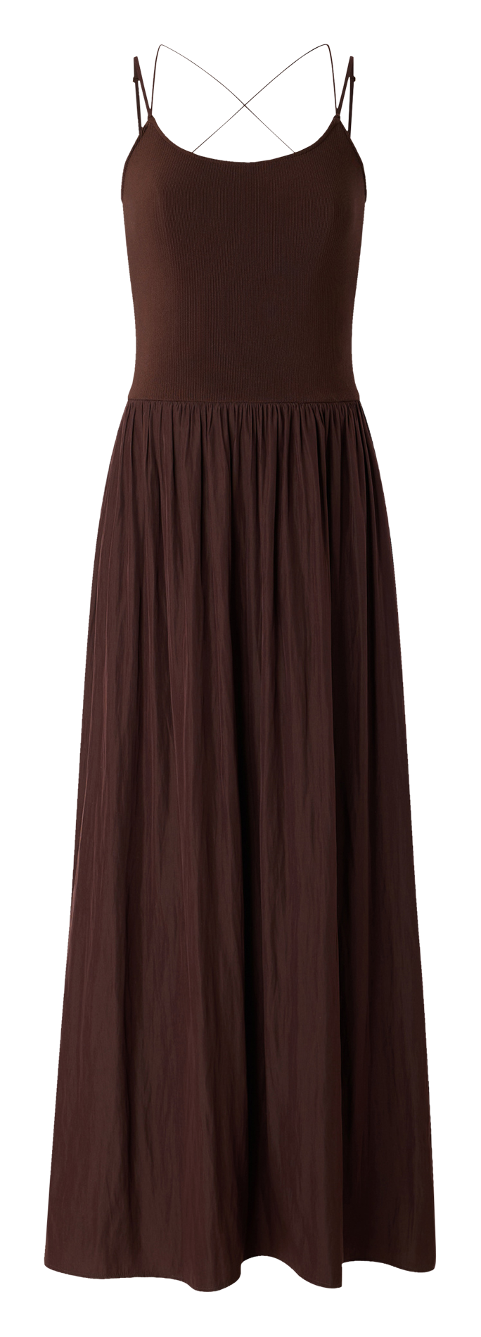Robe longue col rond SESSUN Marron