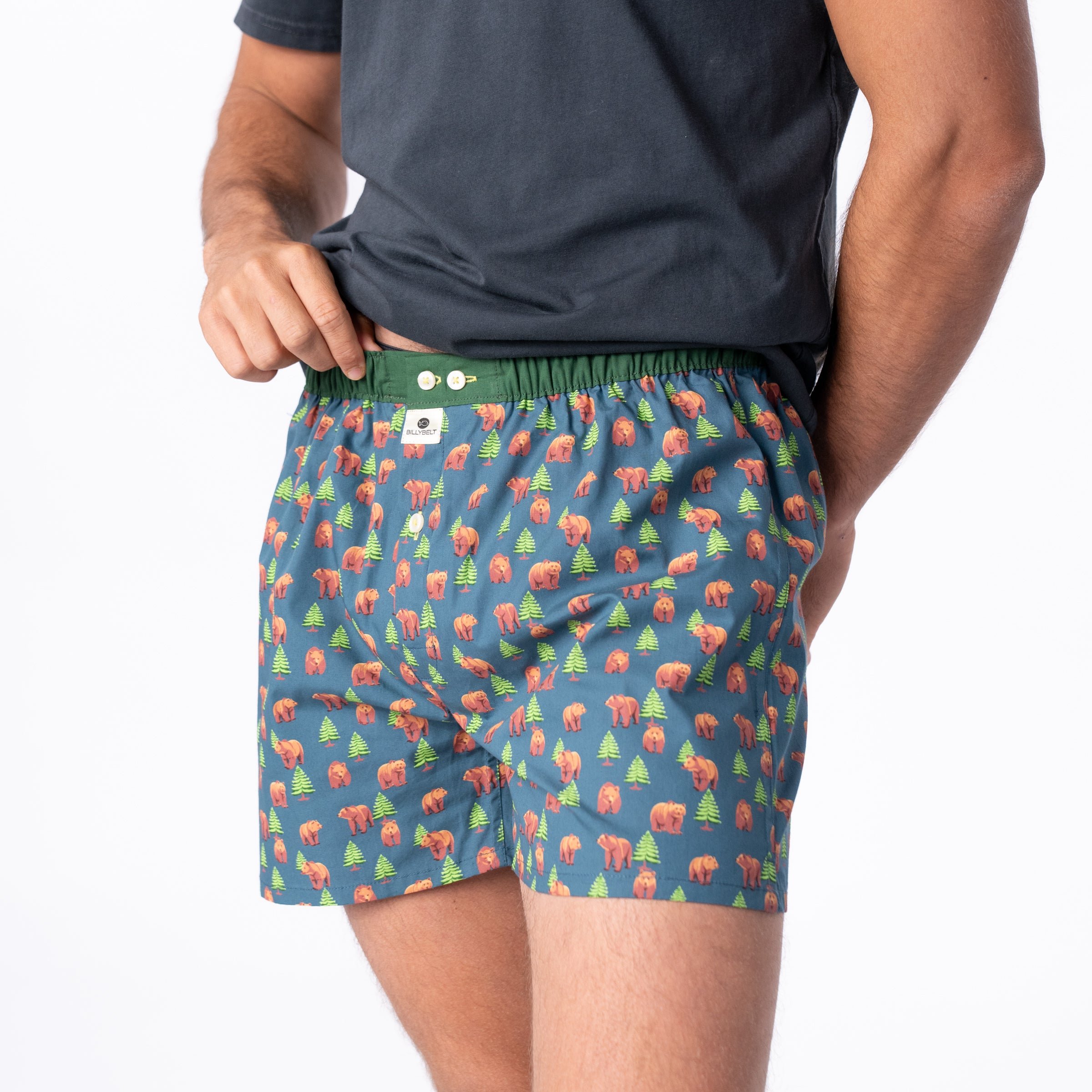 Organic cotton boxer shorts BILLYBELT Green