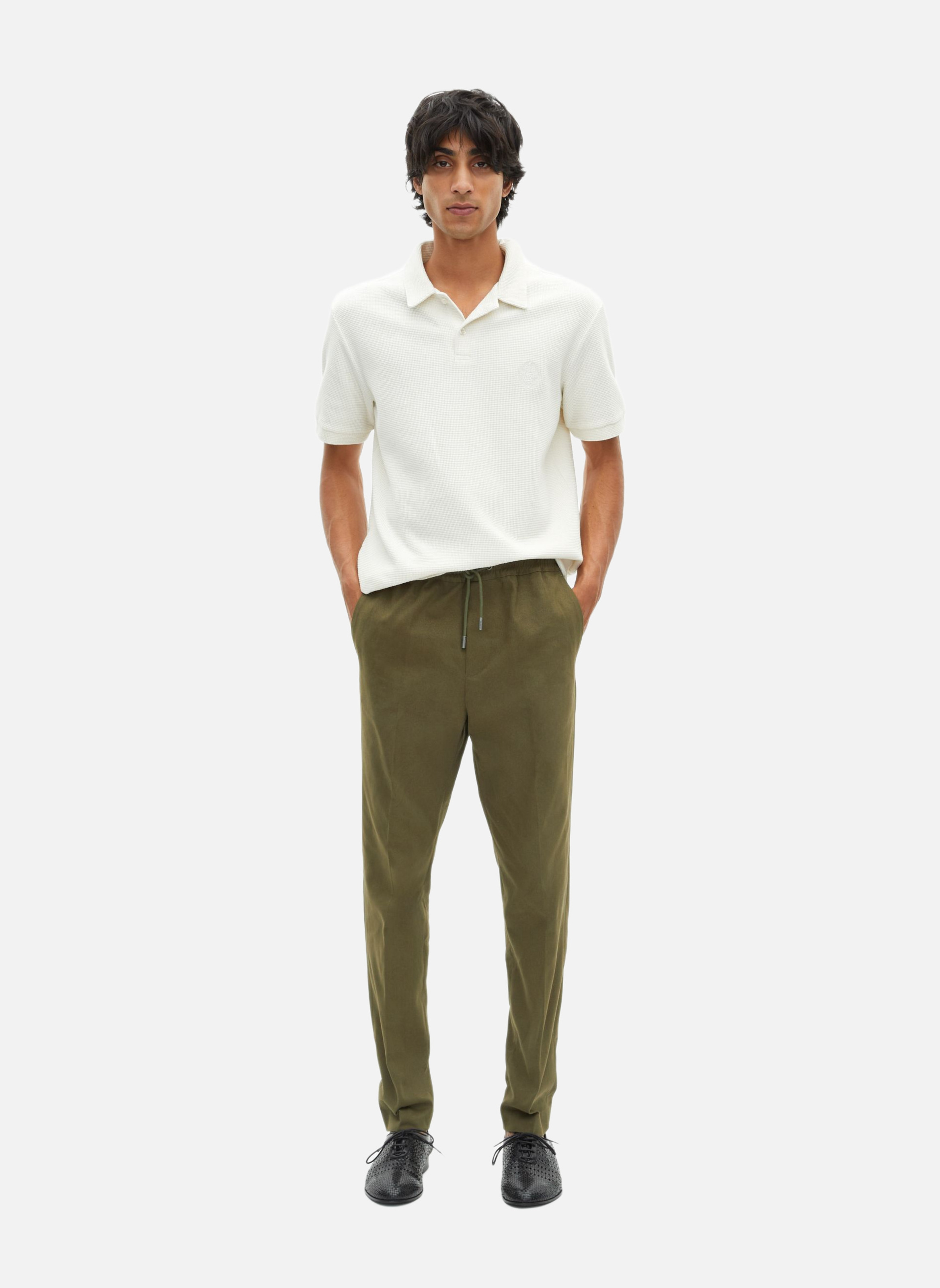 Elasticated-waist straight trousers THE KOOPLES Green