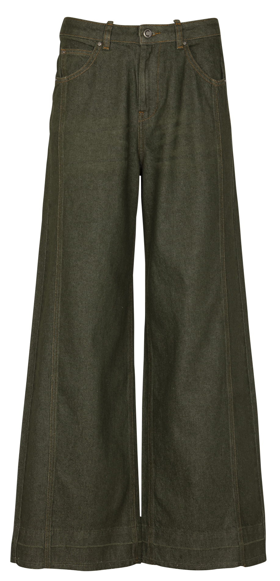 Jean large en coton ACOTE Marron