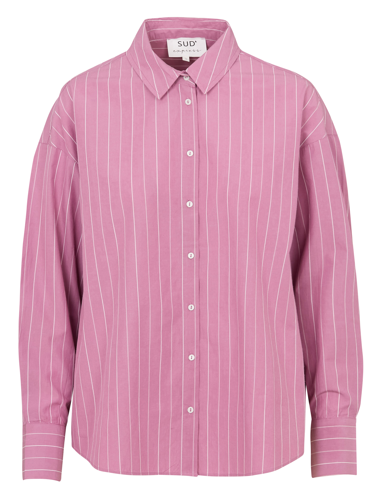 Chemise oversize col classique rayée en coton SUD EXPRESS Violet