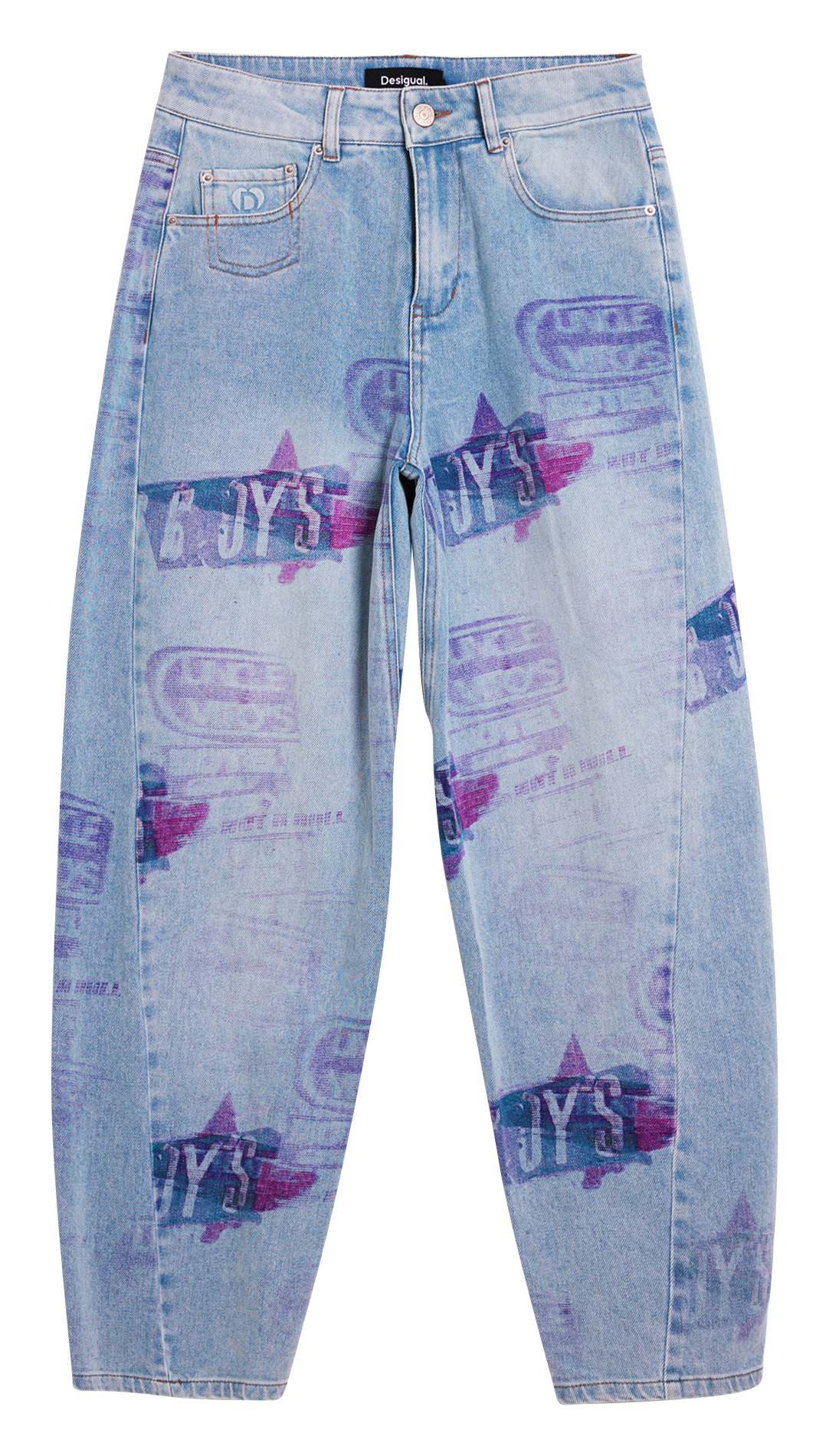 Jean ballon délavé à motifs DESIGUAL Bleu