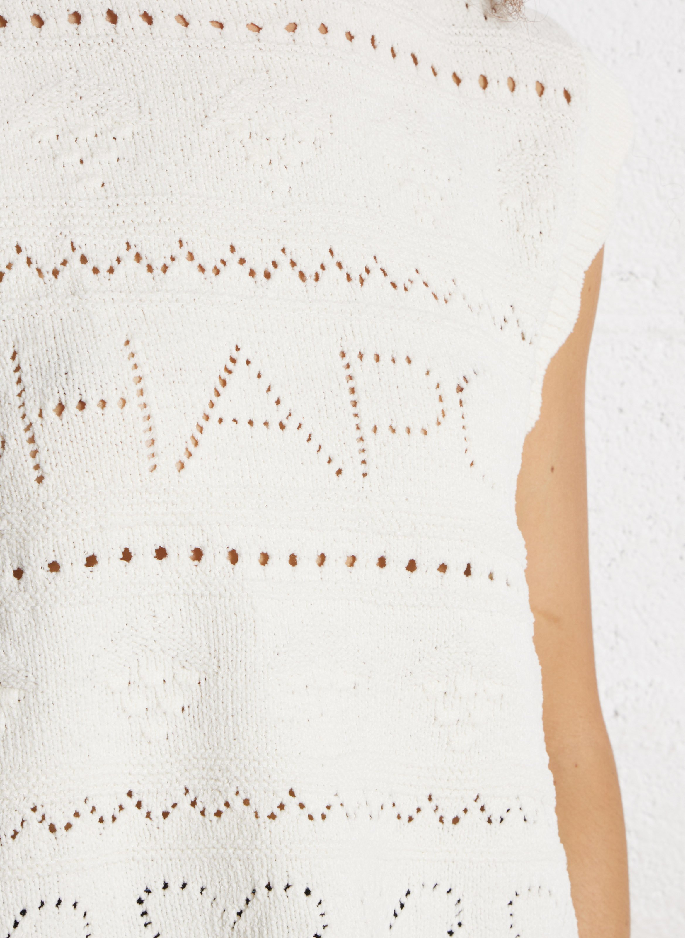 Gebreide trui met ronde hals - katoenblend FABIENNE CHAPOT Wit