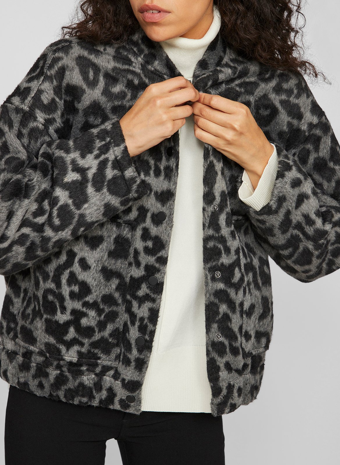 Manteau col teddy  VILA Gris