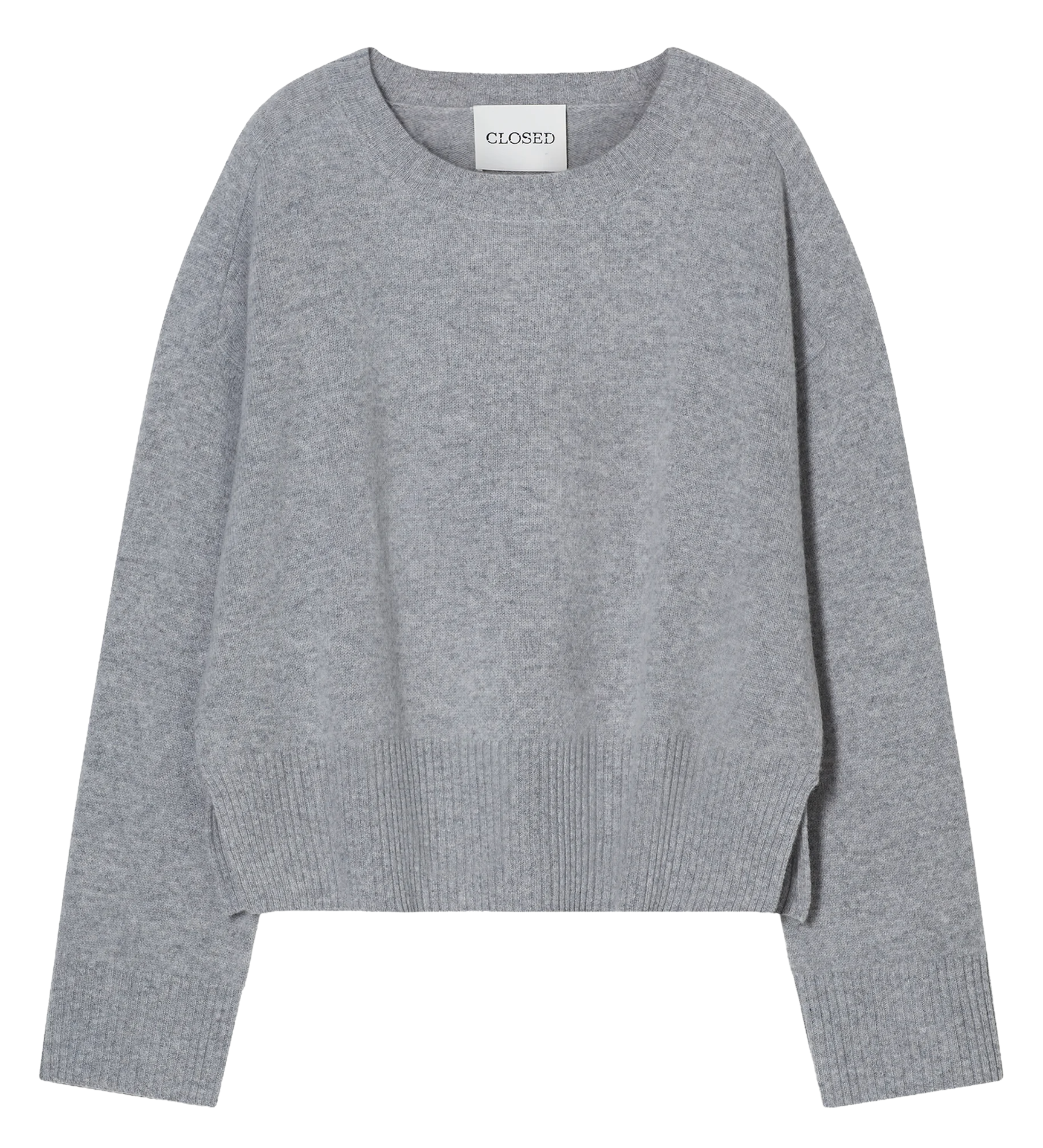 Pull oversize col rond en laine CLOSED Gris