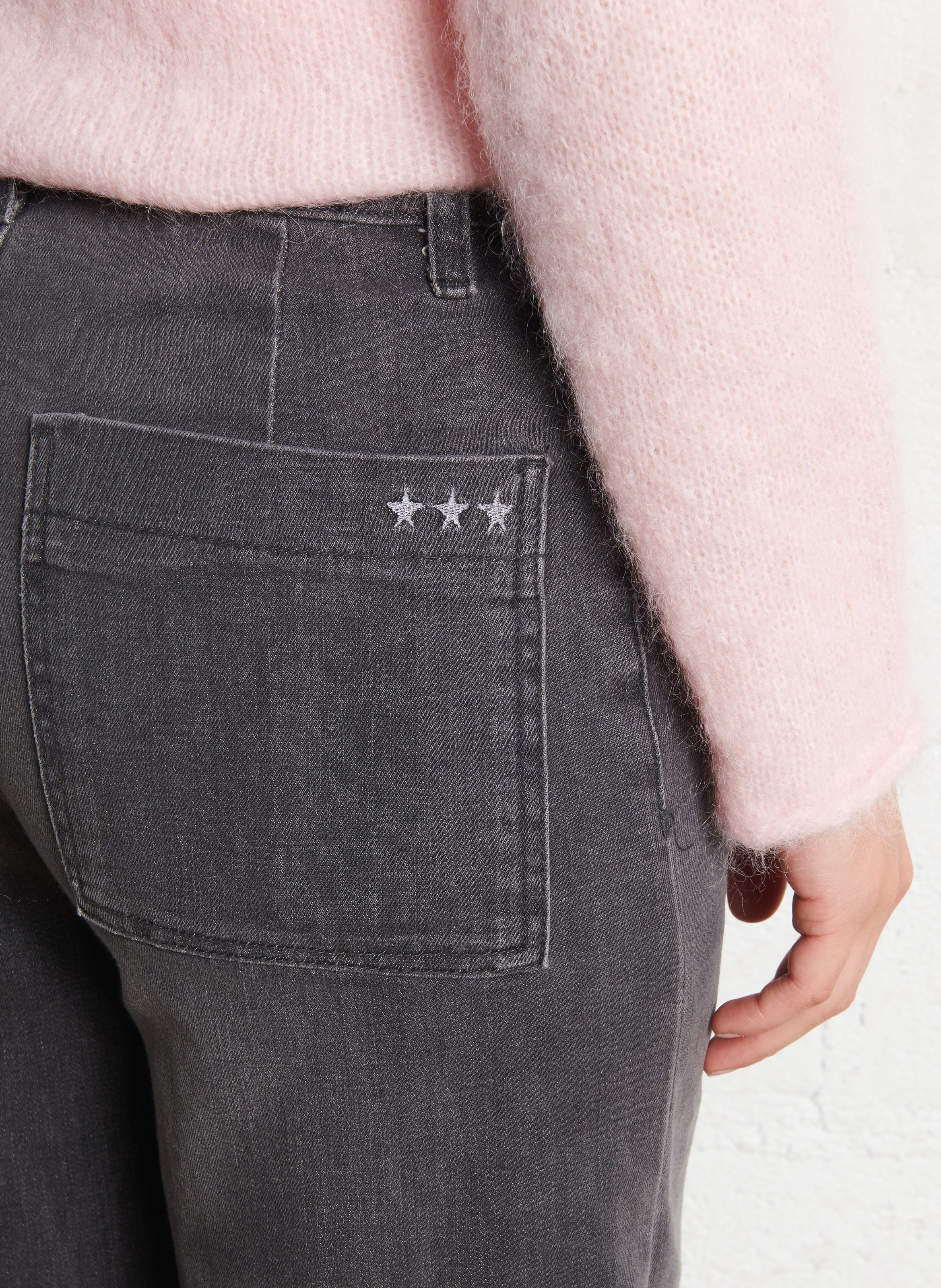 Cotton-blend wide-leg jeans SUD EXPRESS Grey