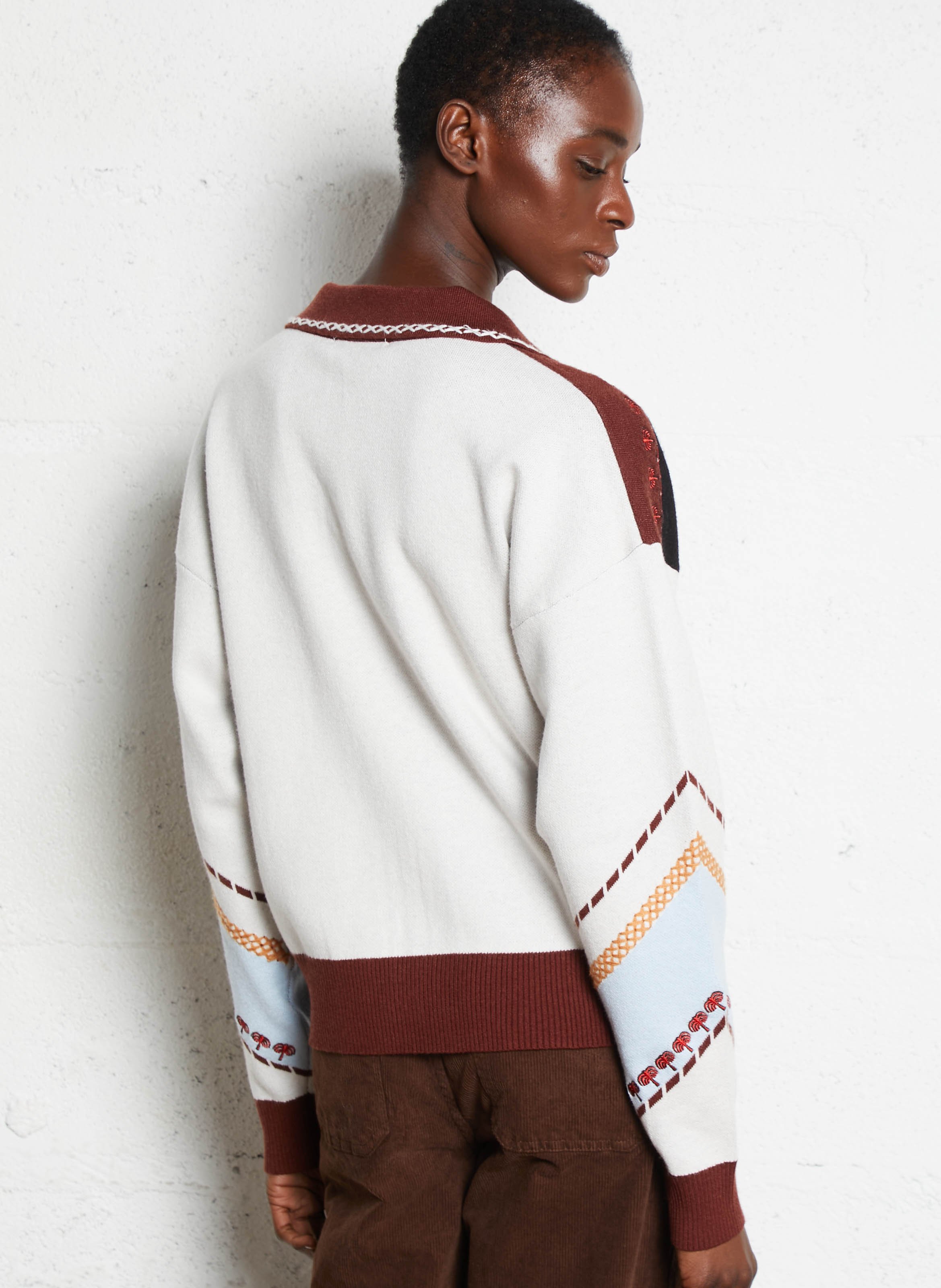 Cardigan boutonné à broderies NEVER FULLY DRESSED Multicolore