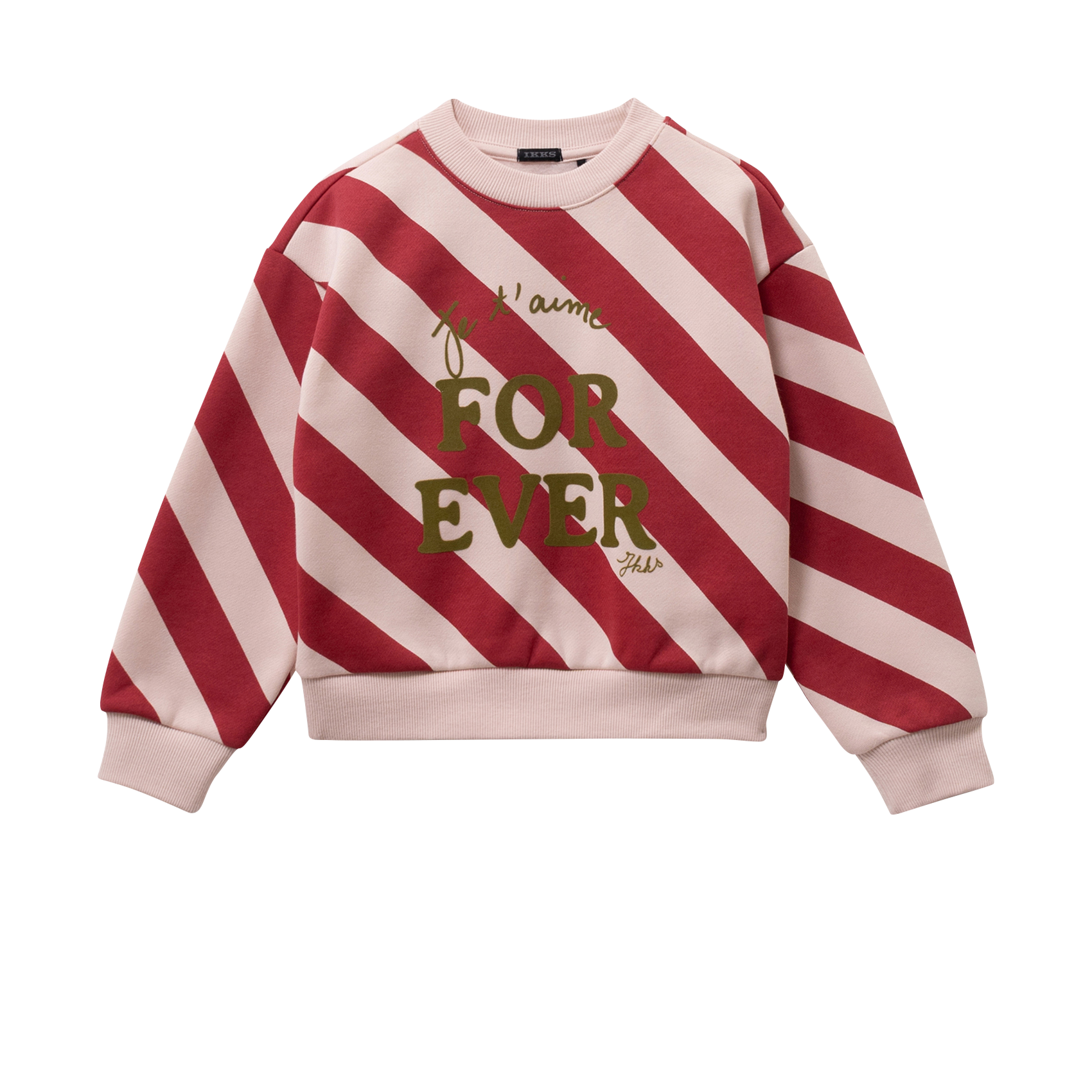 Oversized striped cotton blend sweatshirt IKKS JUNIOR Red