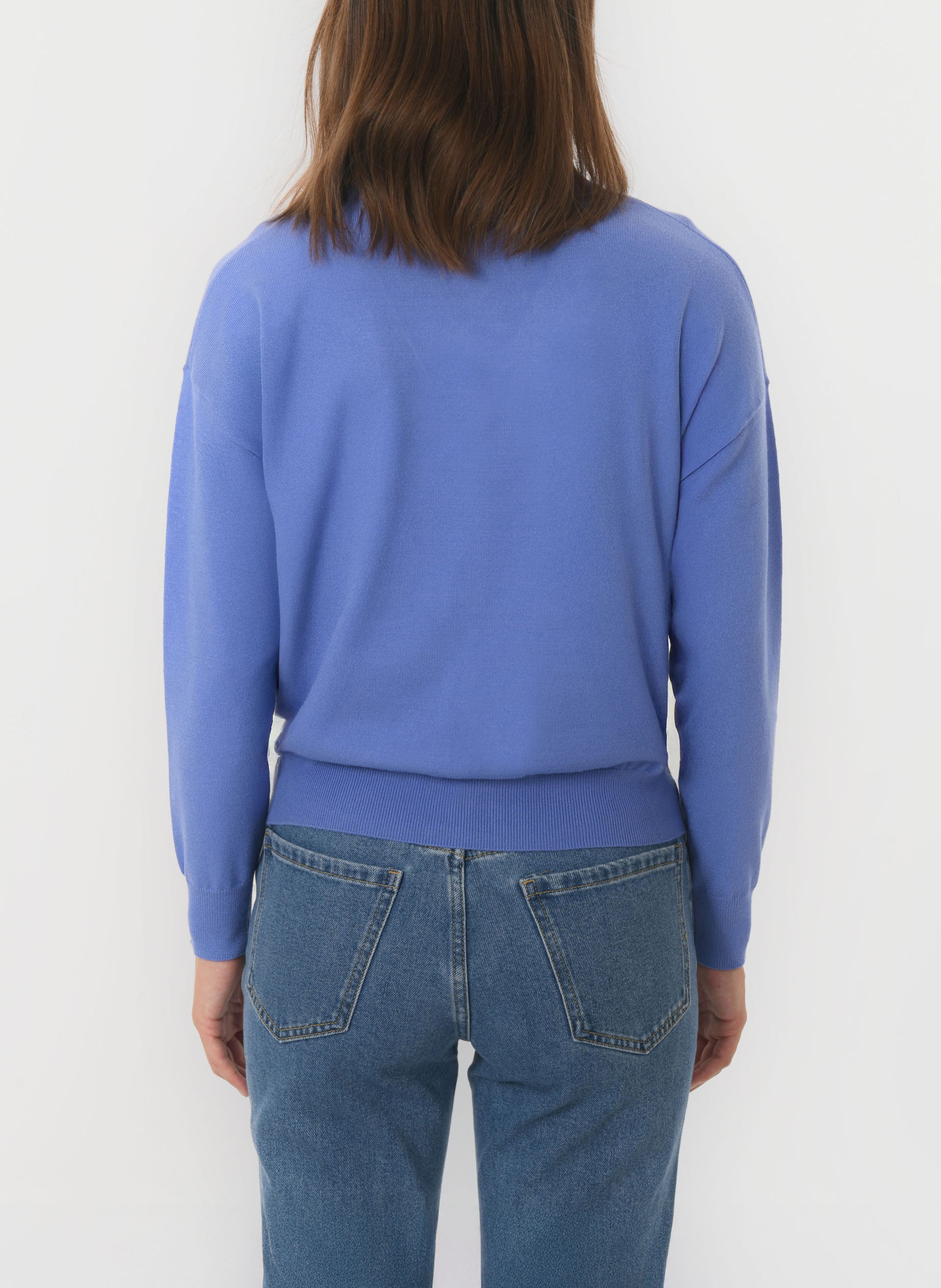 Pull col V KOOKAI Bleu