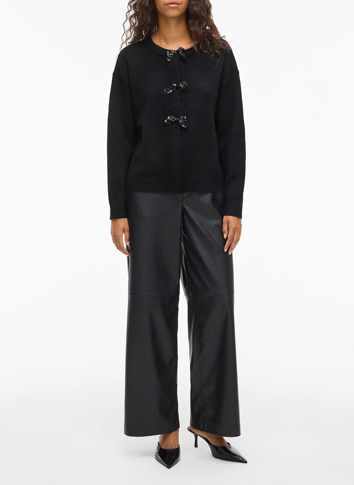 Round-neck cardigan VILA Black