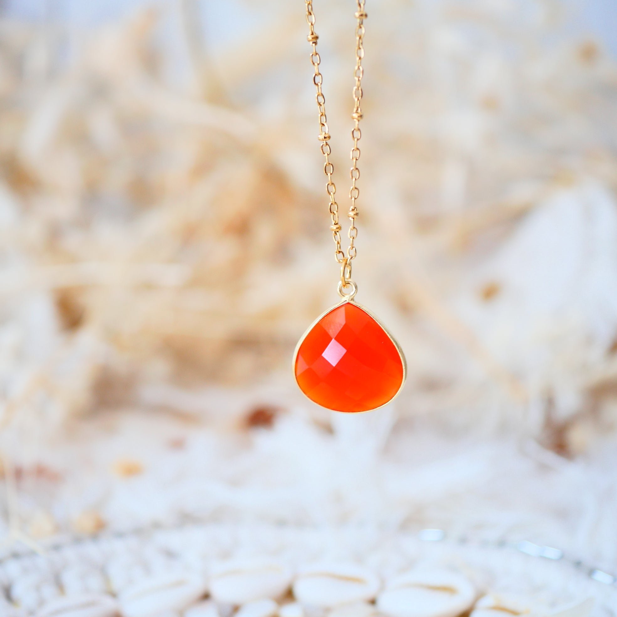 Carnelian necklace GINANDGER Orange